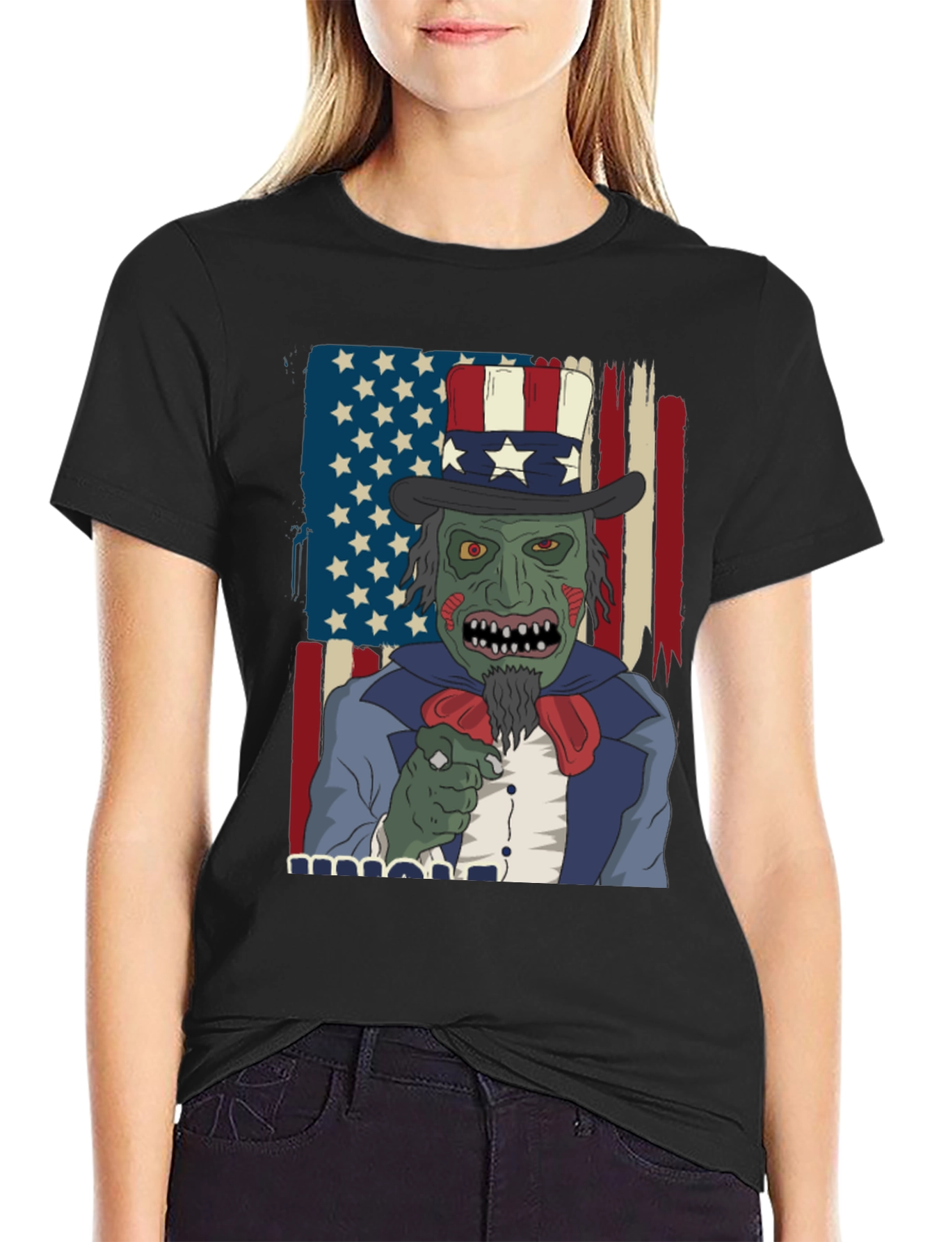 Zombie Uncle Sam Mens Graphic Tee