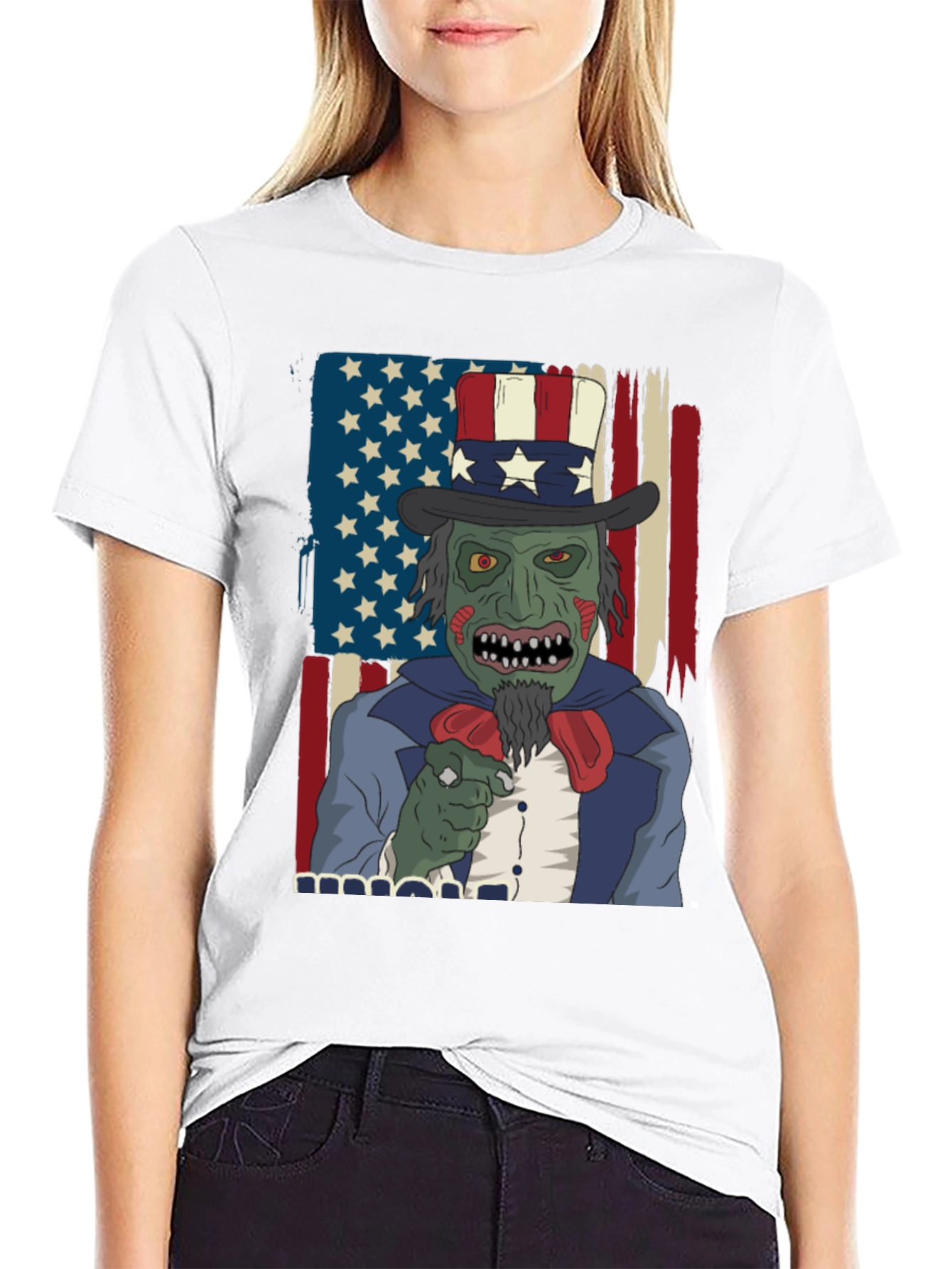 Zombie Uncle Sam Mens Graphic Tee