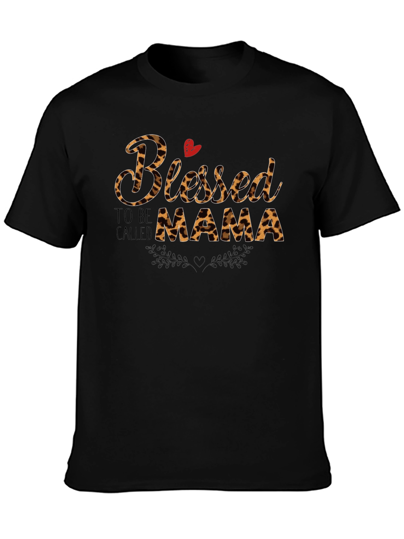 Blessed Mama Leopard Print Graphic Tee