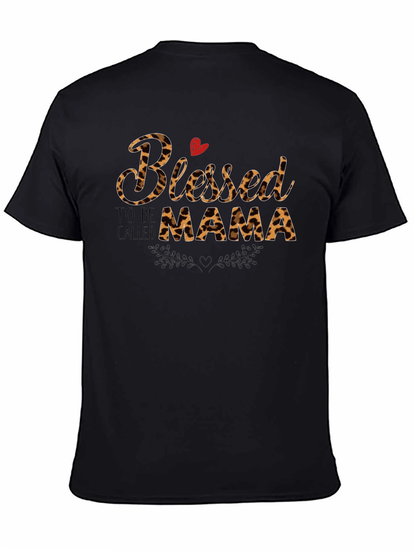 Blessed Mama Leopard Print Graphic Tee