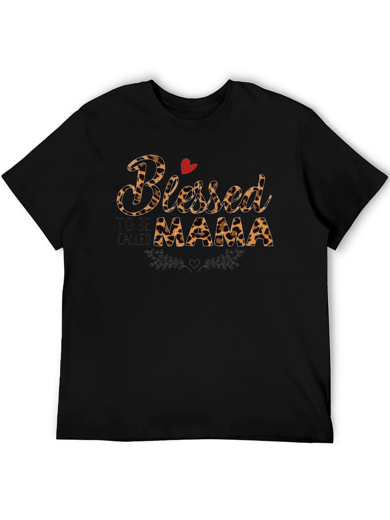 Blessed Mama Leopard Print Graphic Tee