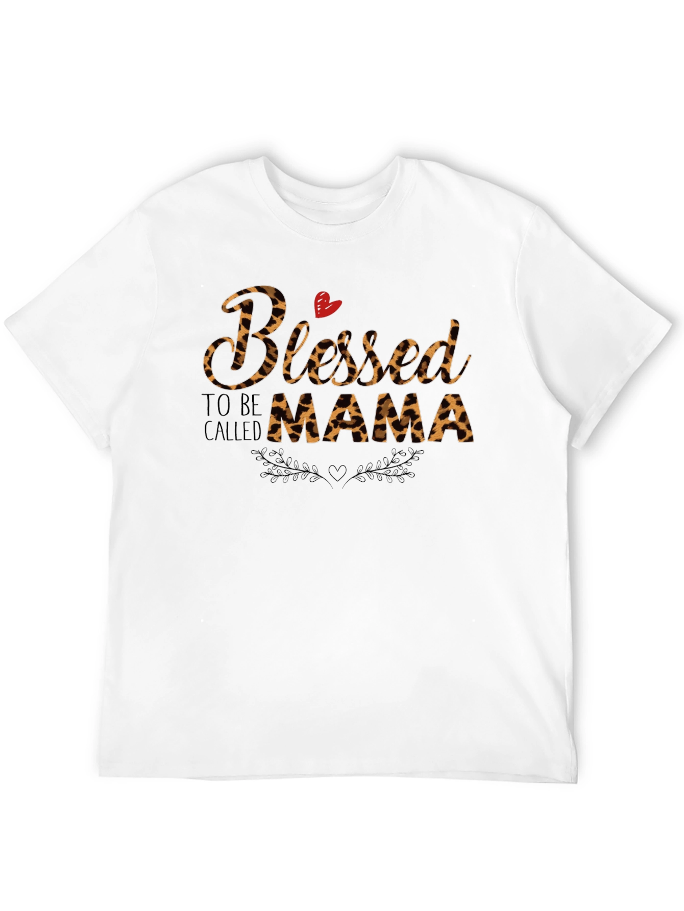 Blessed Mama Leopard Print Graphic Tee