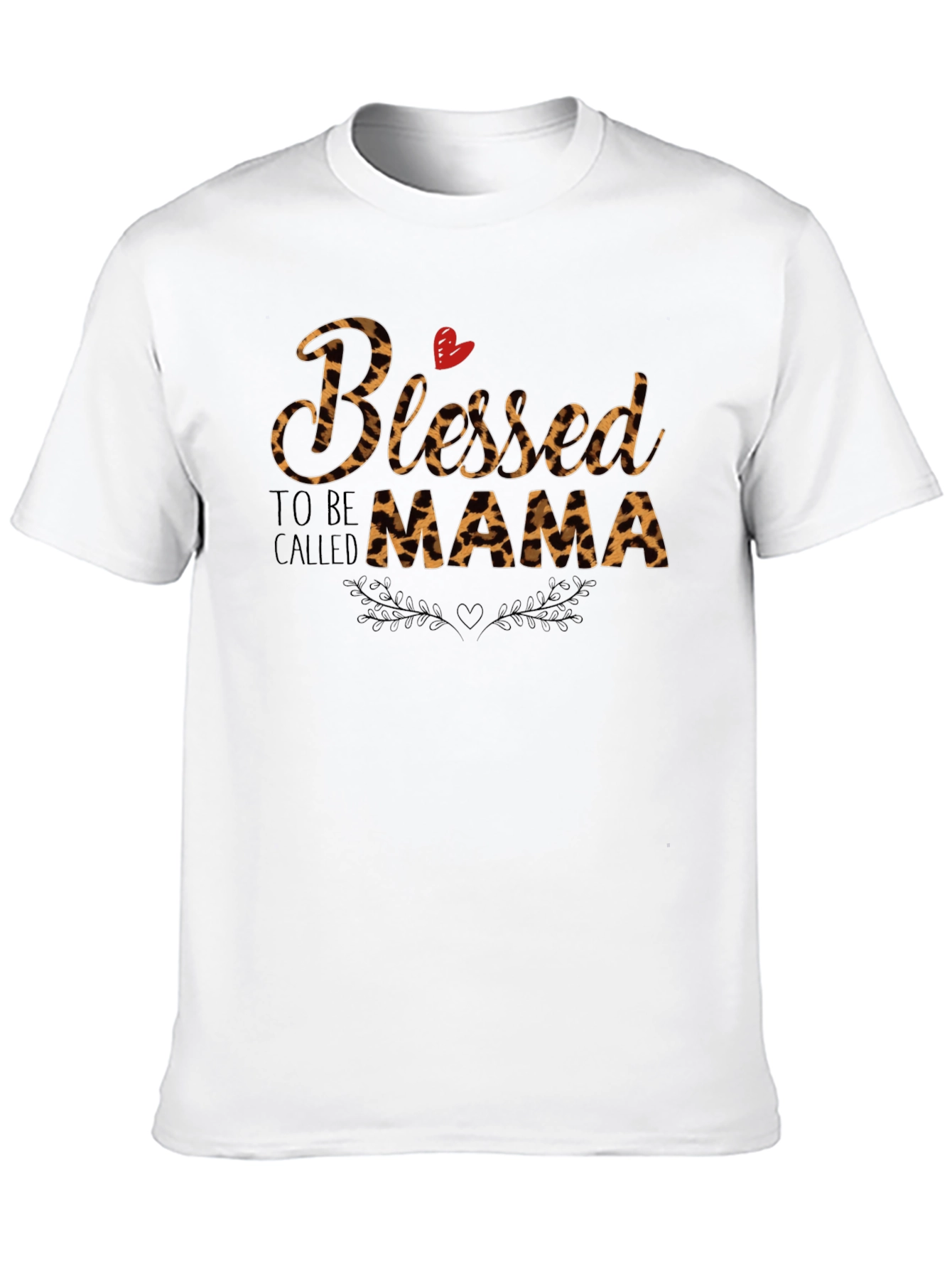 Blessed Mama Leopard Print Graphic Tee