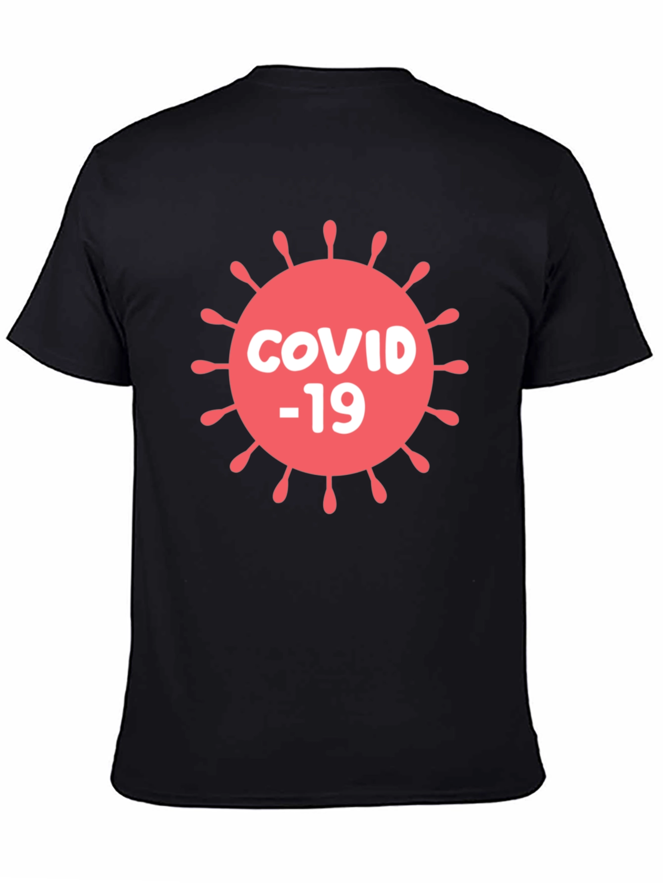 COVID-19 Graphic T-Shirt - Black Cotton Blend