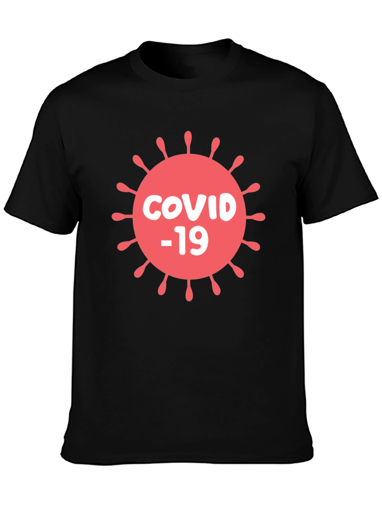 COVID-19 Graphic T-Shirt - Black Cotton Blend
