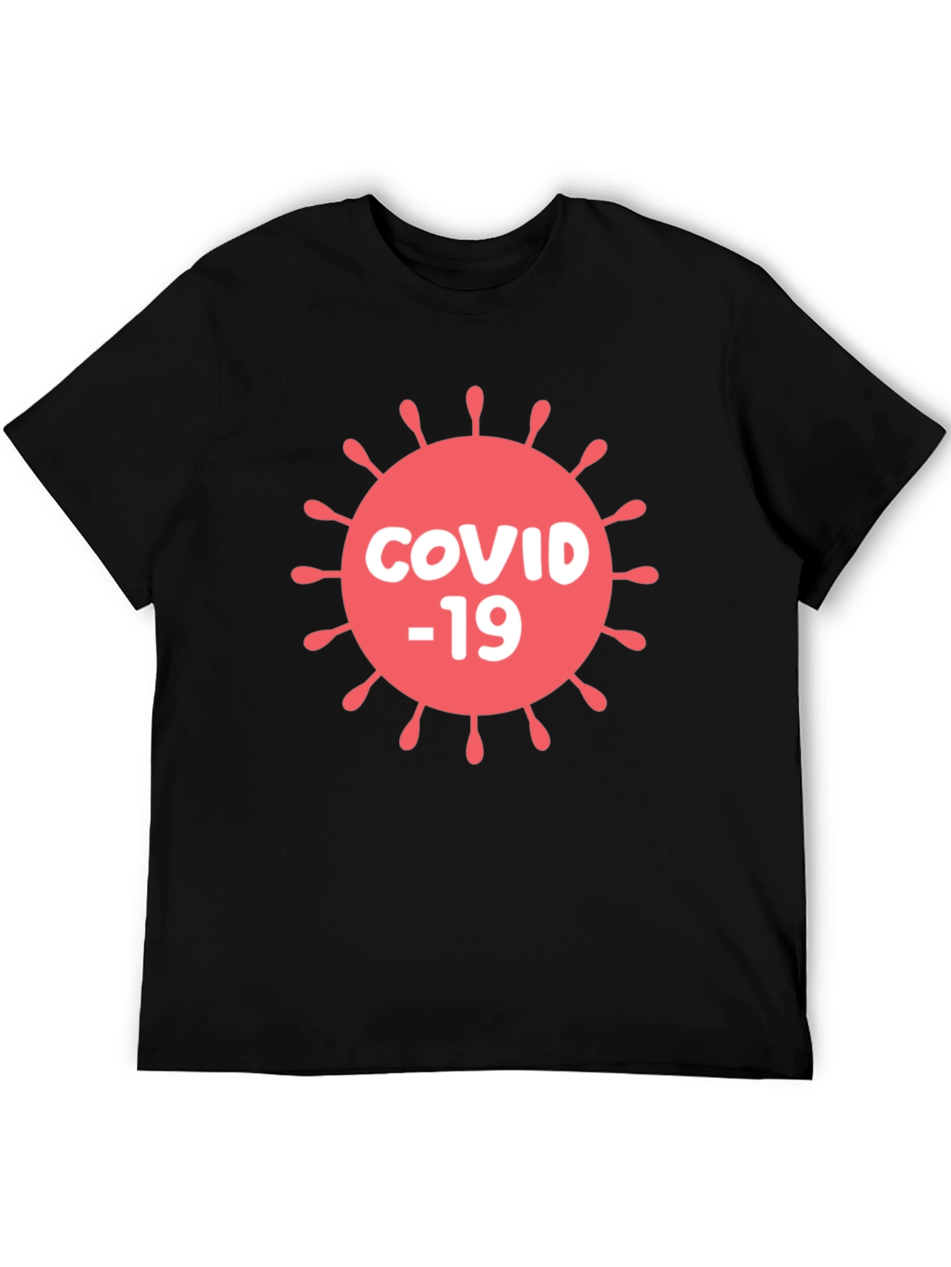 COVID-19 Graphic T-Shirt - Black Cotton Blend