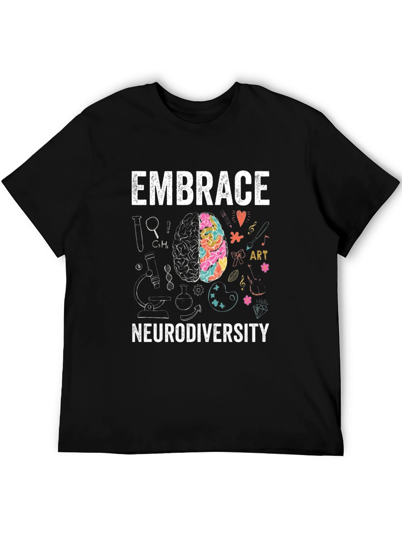 Embrace Neurodiversity Brain Graphic T-Shirt