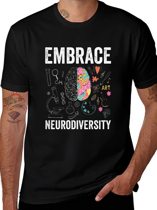 Embrace Neurodiversity Brain Graphic T-Shirt