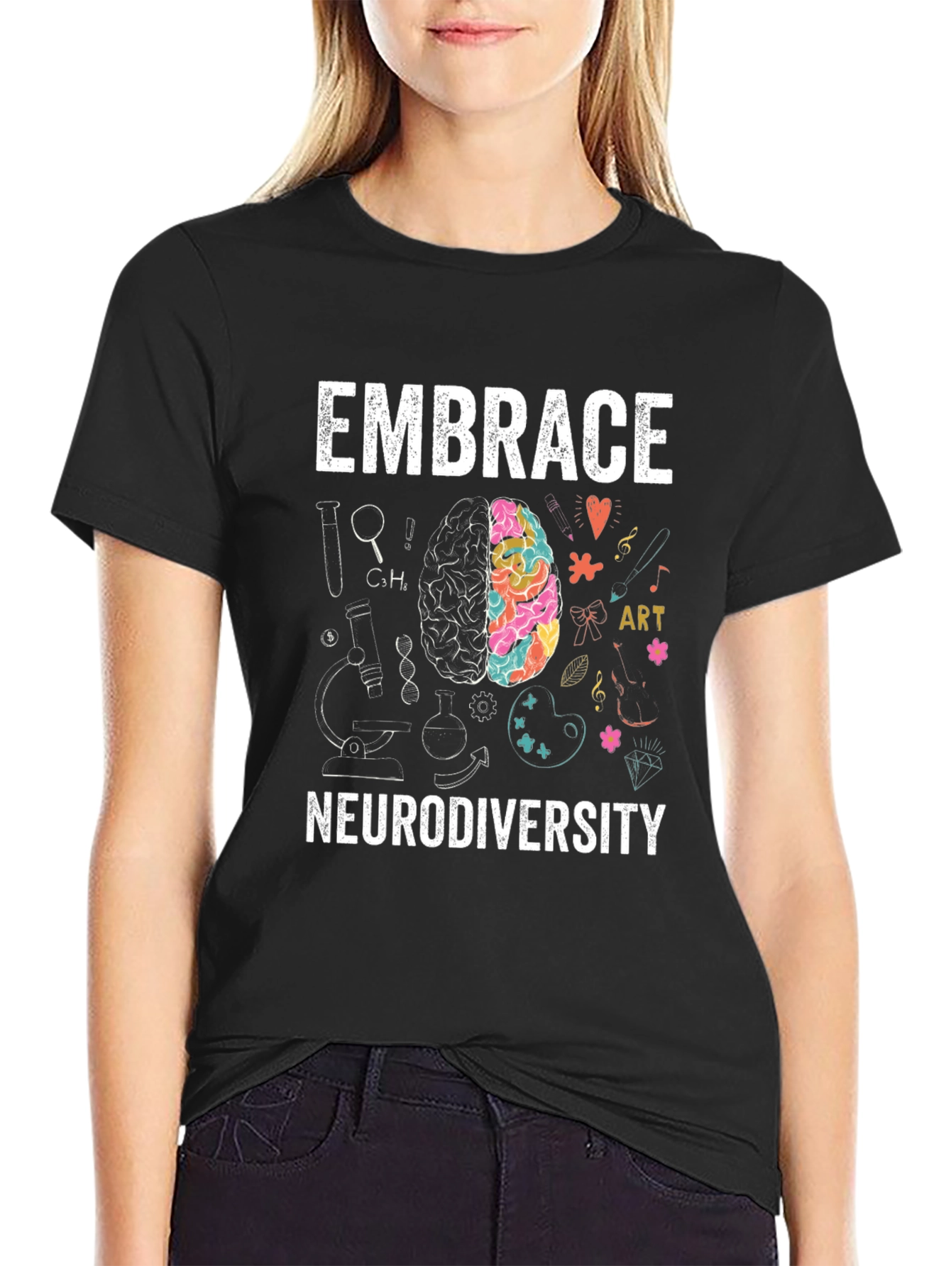Embrace Neurodiversity Brain Graphic T-Shirt