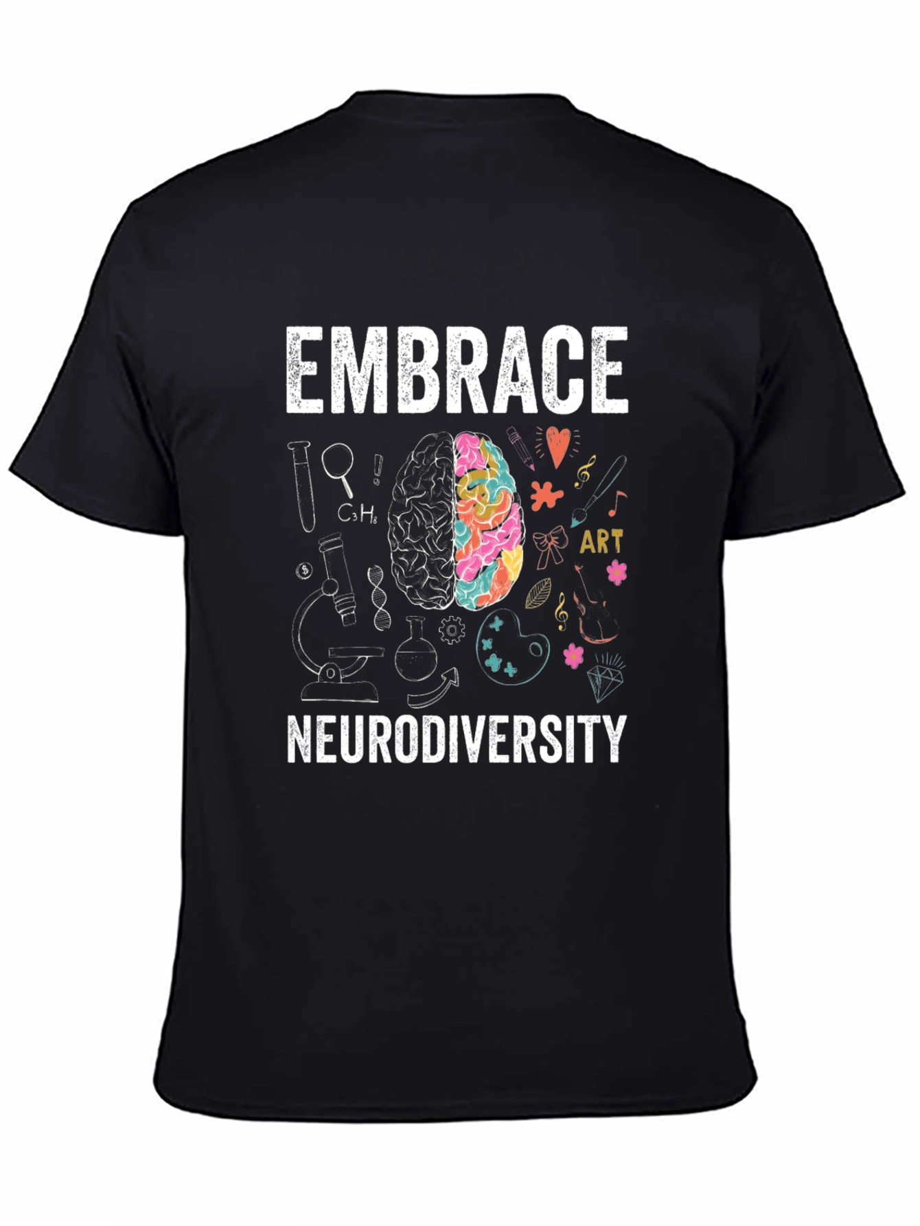 Embrace Neurodiversity Brain Graphic T-Shirt