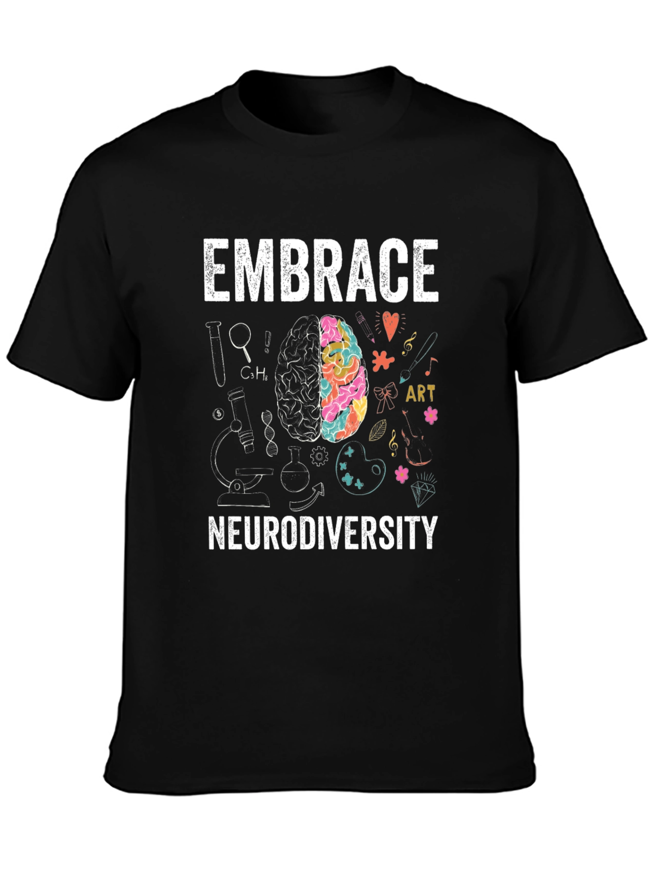 Embrace Neurodiversity Brain Graphic T-Shirt