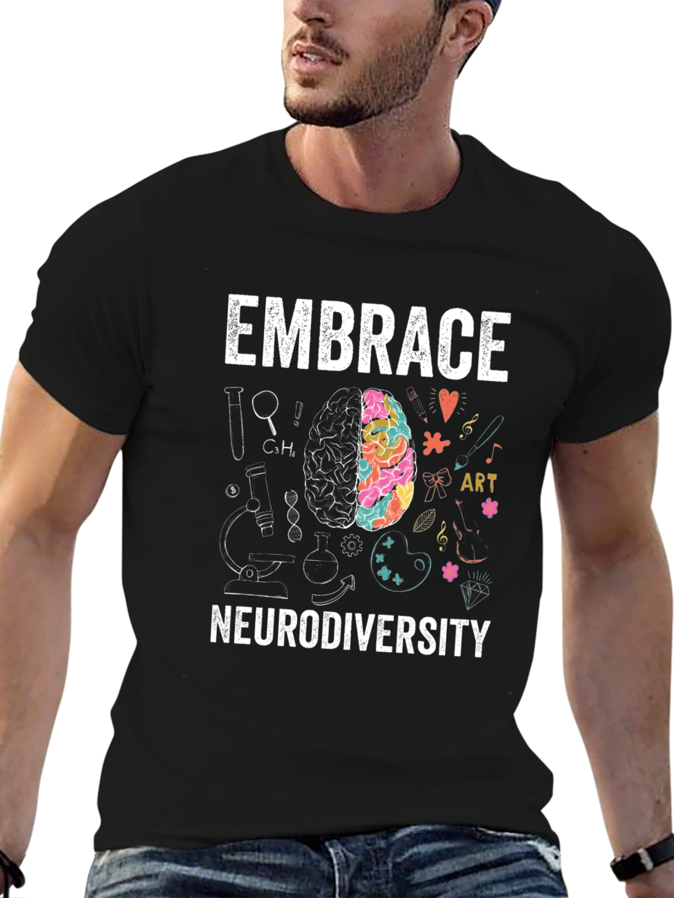 Embrace Neurodiversity Brain Graphic T-Shirt