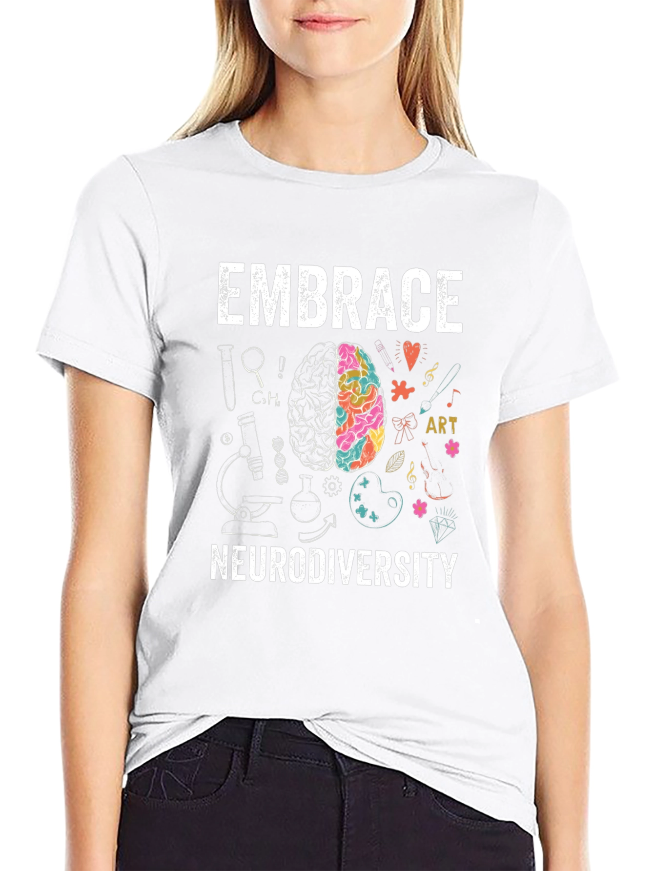 Embrace Neurodiversity Brain Graphic T-Shirt