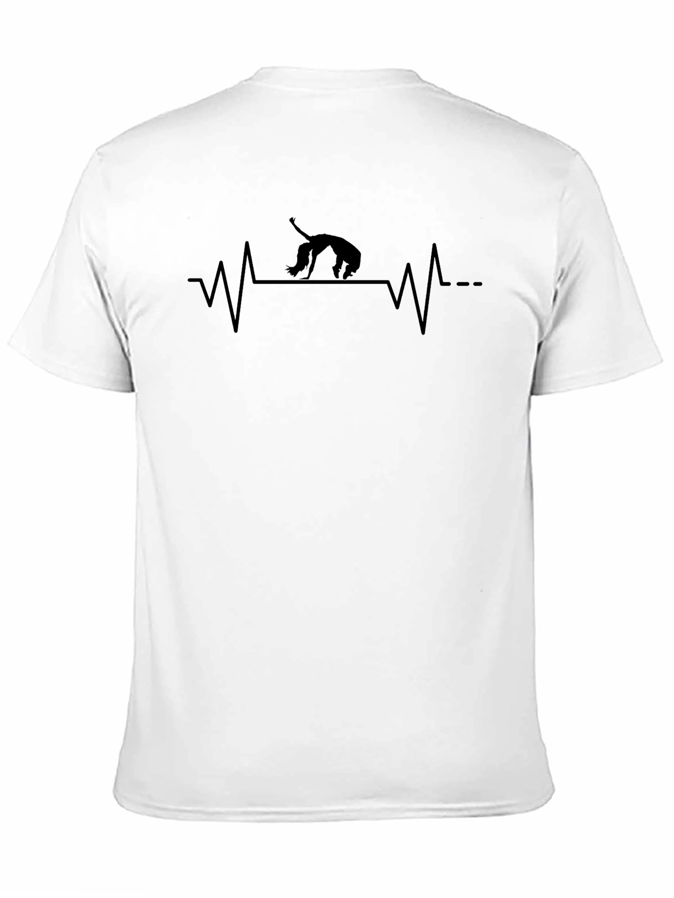 Cat Lover Heartbeat Graphic Tee - Black
