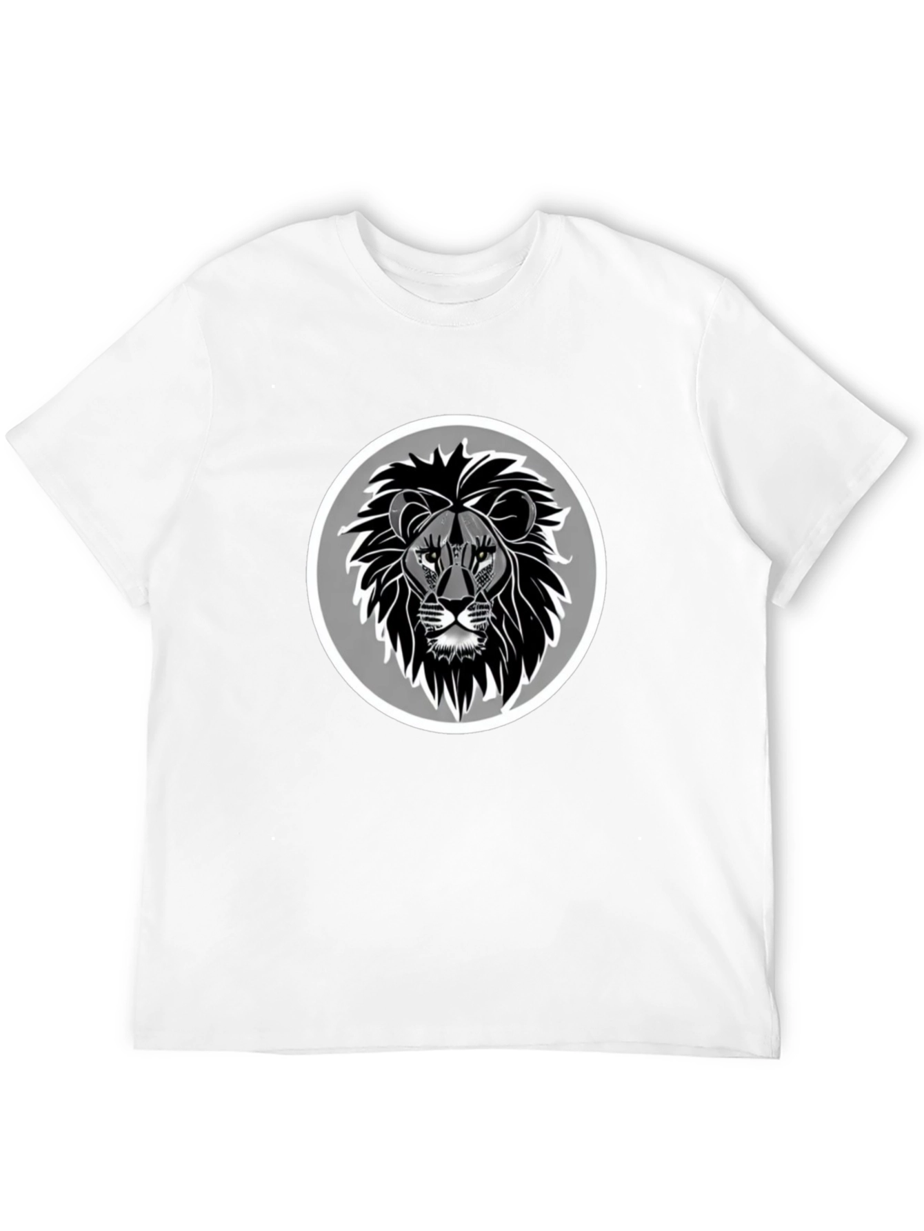 Lion Head Graphic Print Black T-Shirt