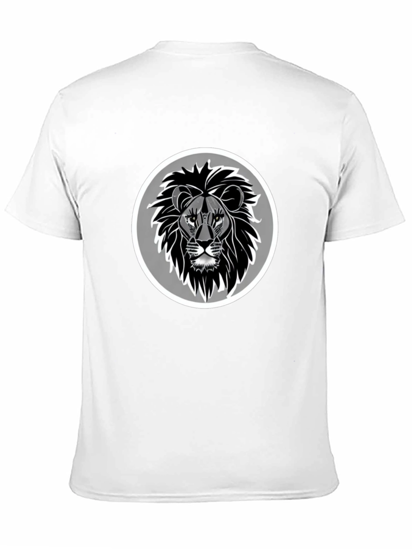 Lion Head Graphic Print Black T-Shirt