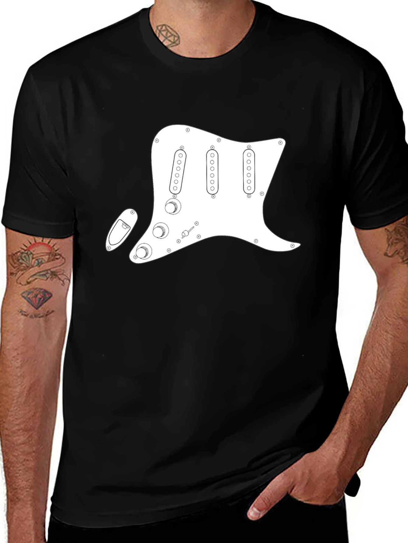 Electric Guitar Pickguard T-Shirt - Musician Tee