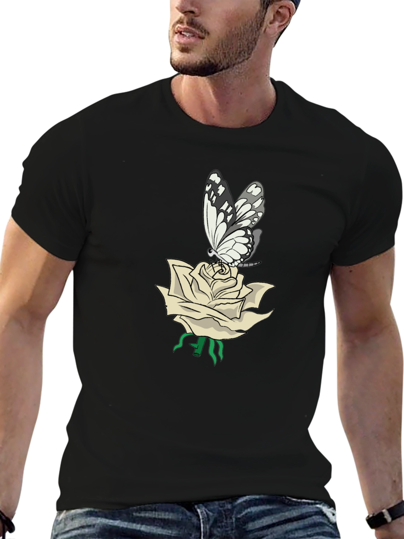 Butterfly Rose T-Shirt - Stylish Graphic Tee