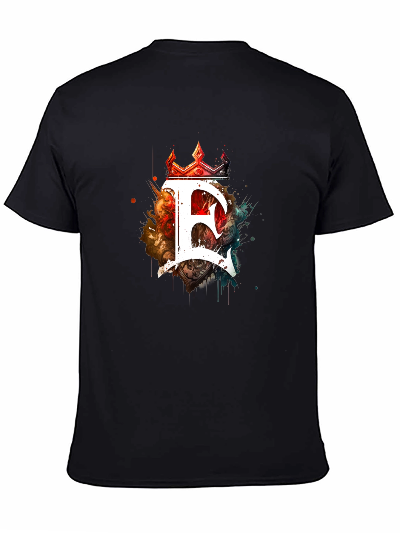 Crown E Graphic Black T-Shirt