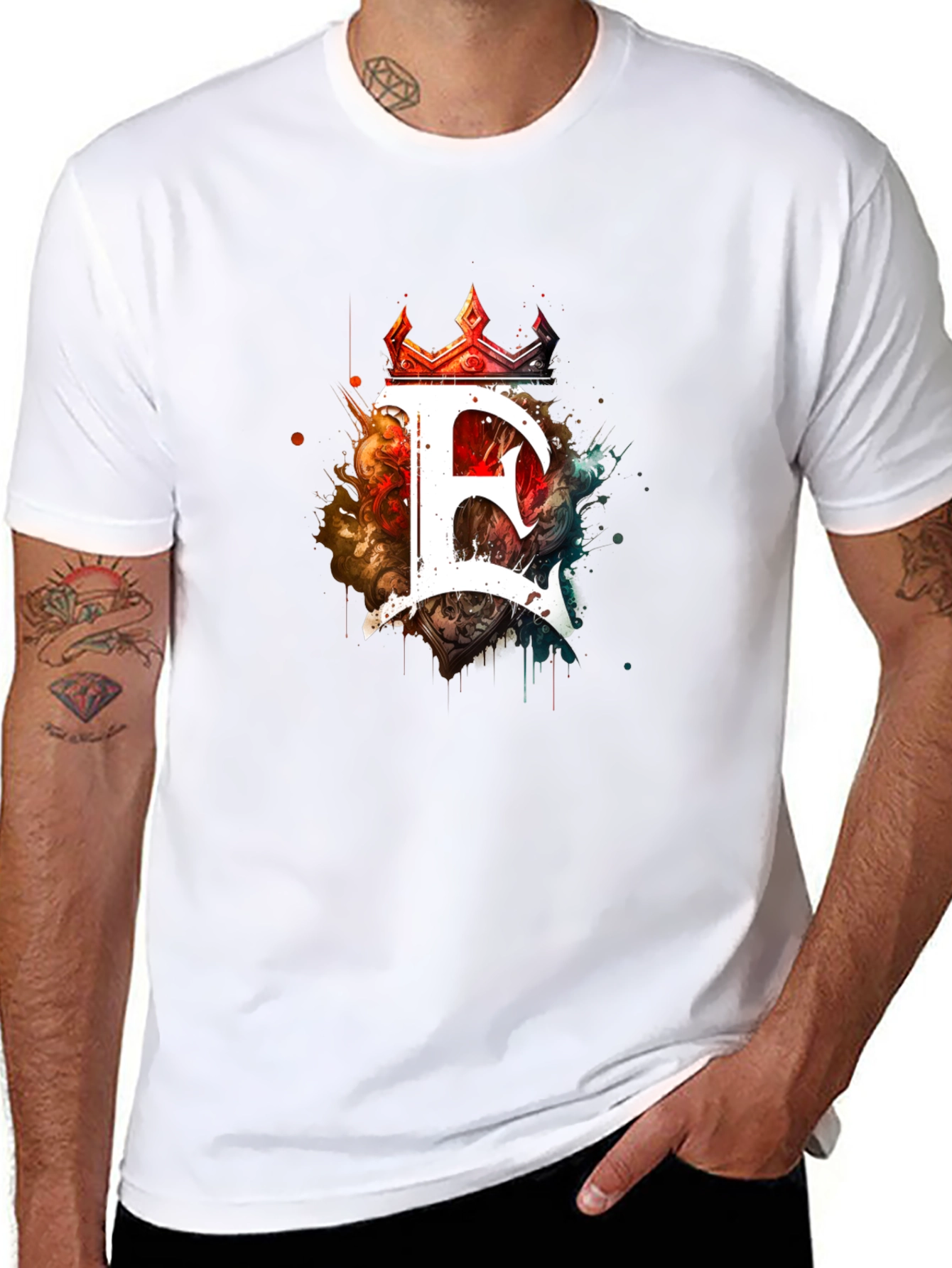 Crown E Graphic Black T-Shirt