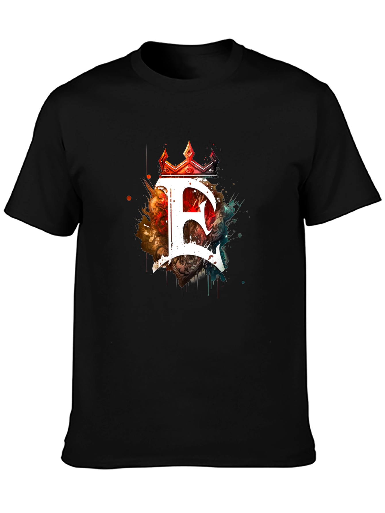 Crown E Graphic Black T-Shirt