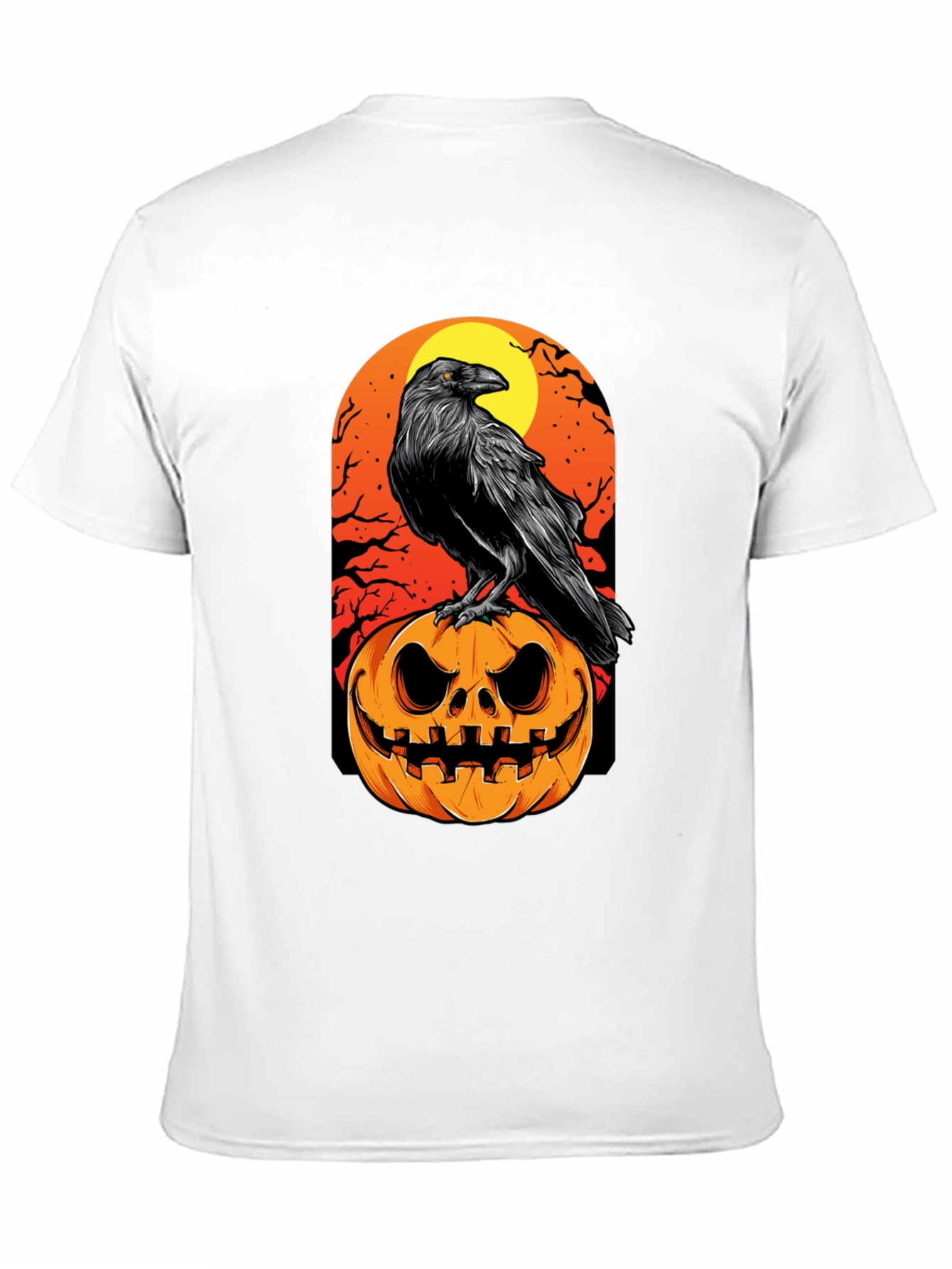 Raven on Pumpkin Halloween T-Shirt
