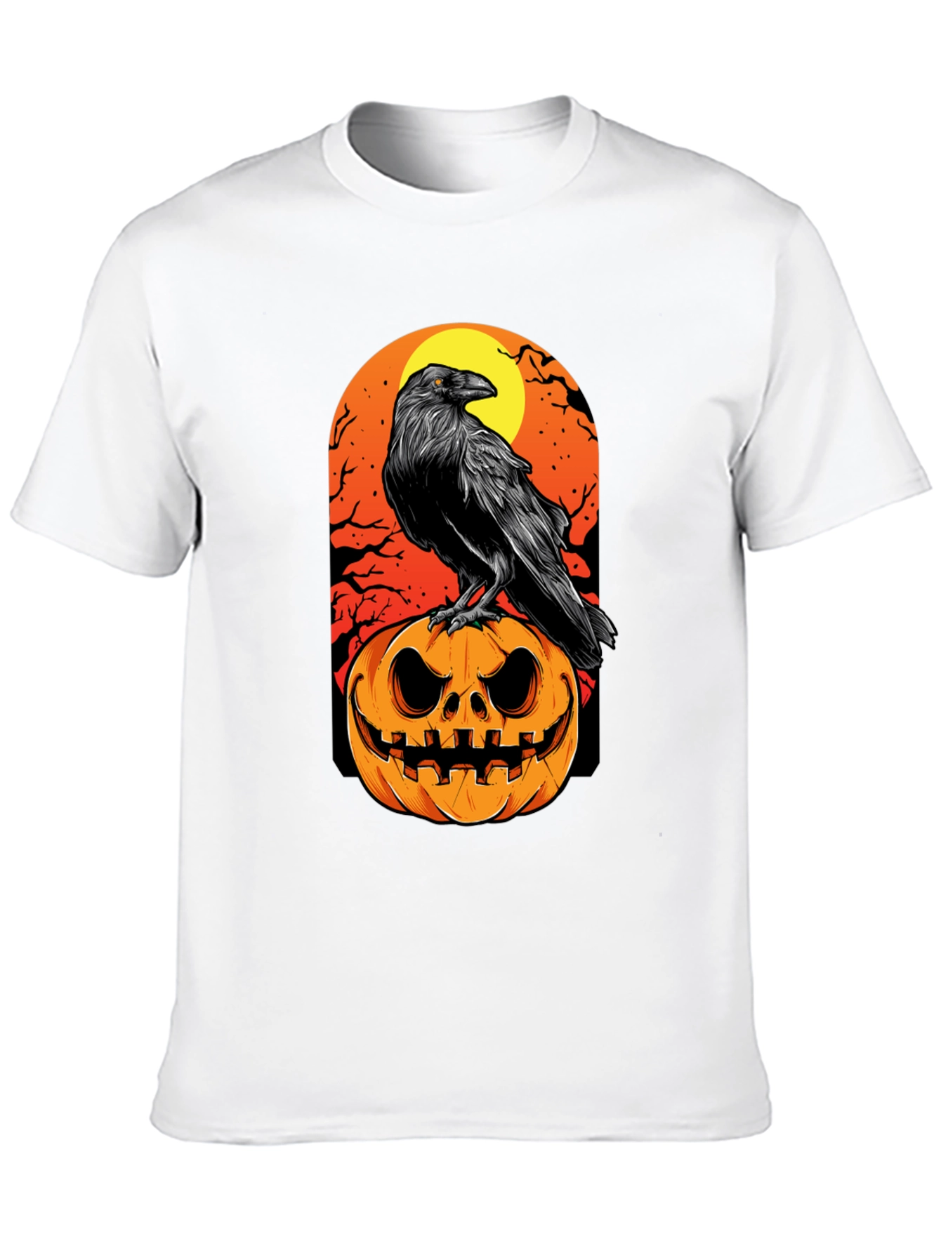 Raven on Pumpkin Halloween T-Shirt