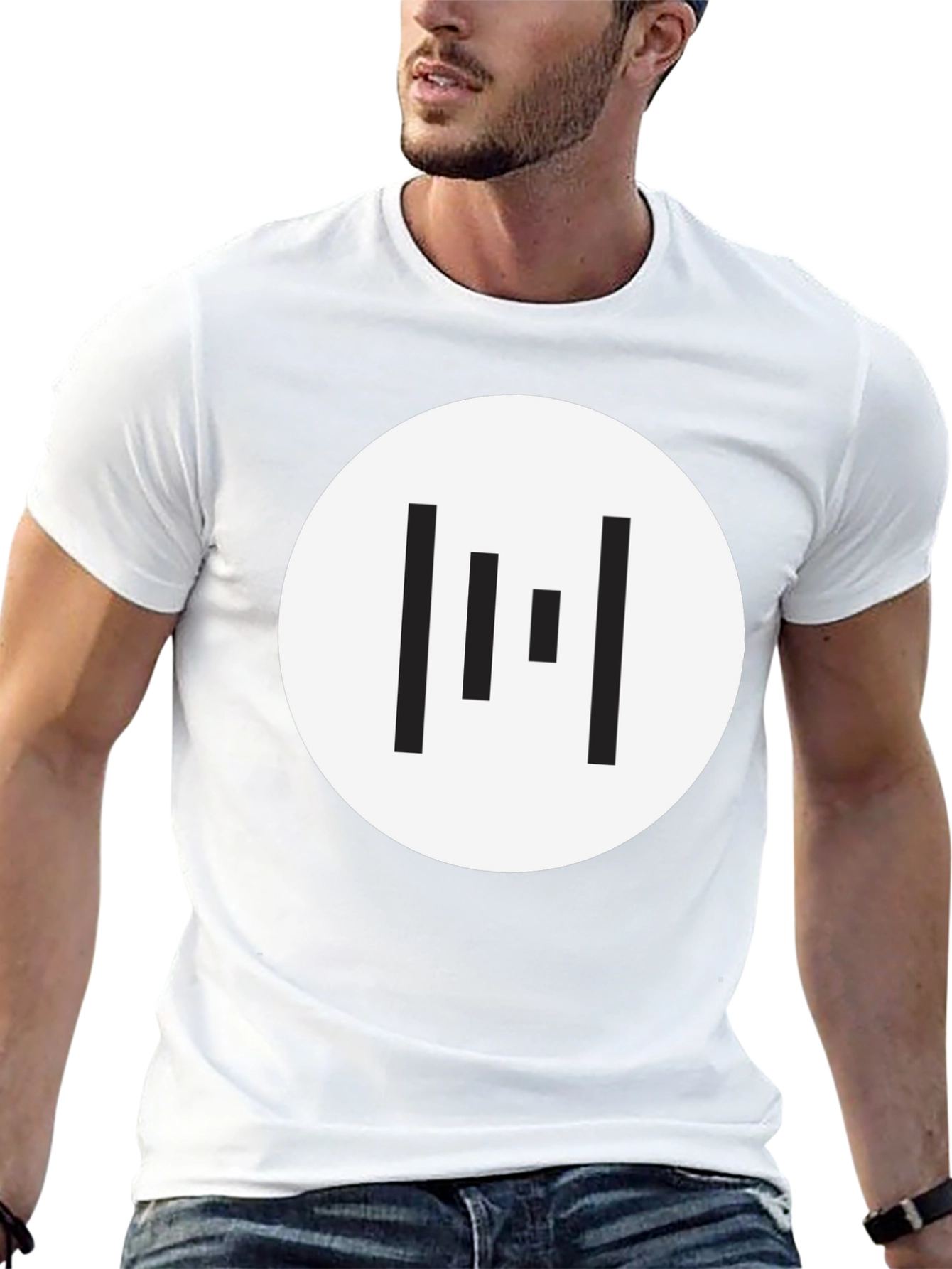 Minimalist Geometric T-Shirt - Black