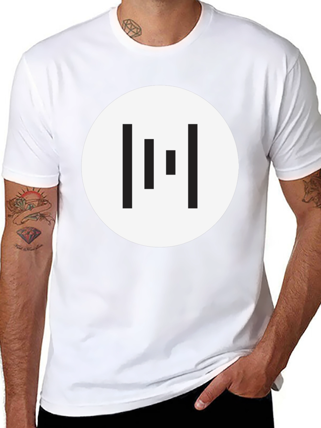 Minimalist Geometric T-Shirt - Black