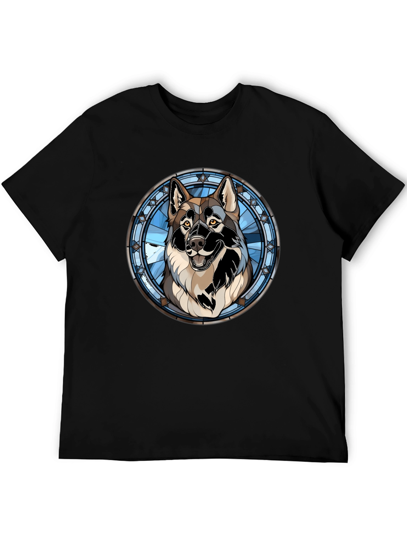 Wolf Stained Glass Graphic Tee - Black