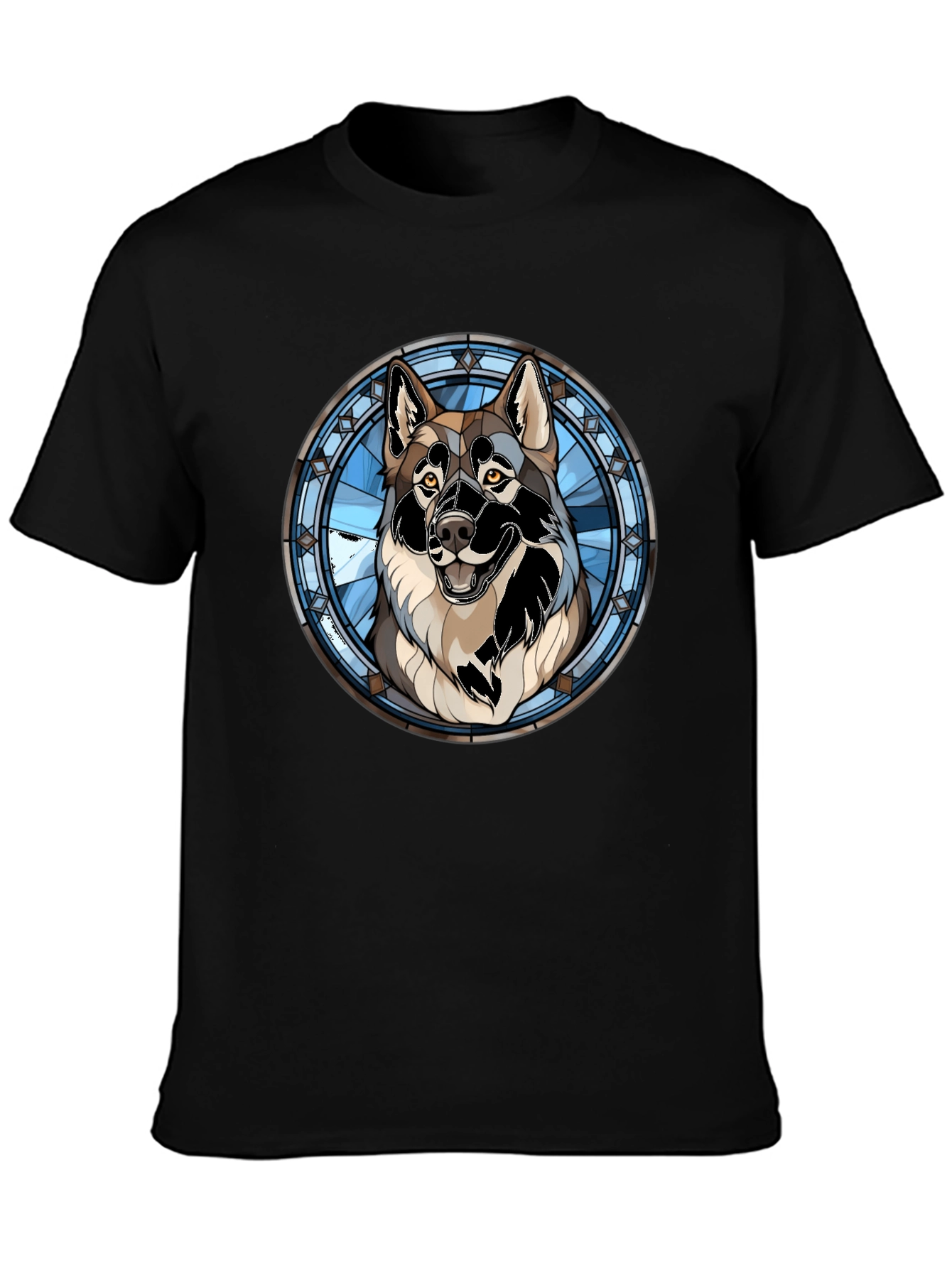 Wolf Stained Glass Graphic Tee - Black