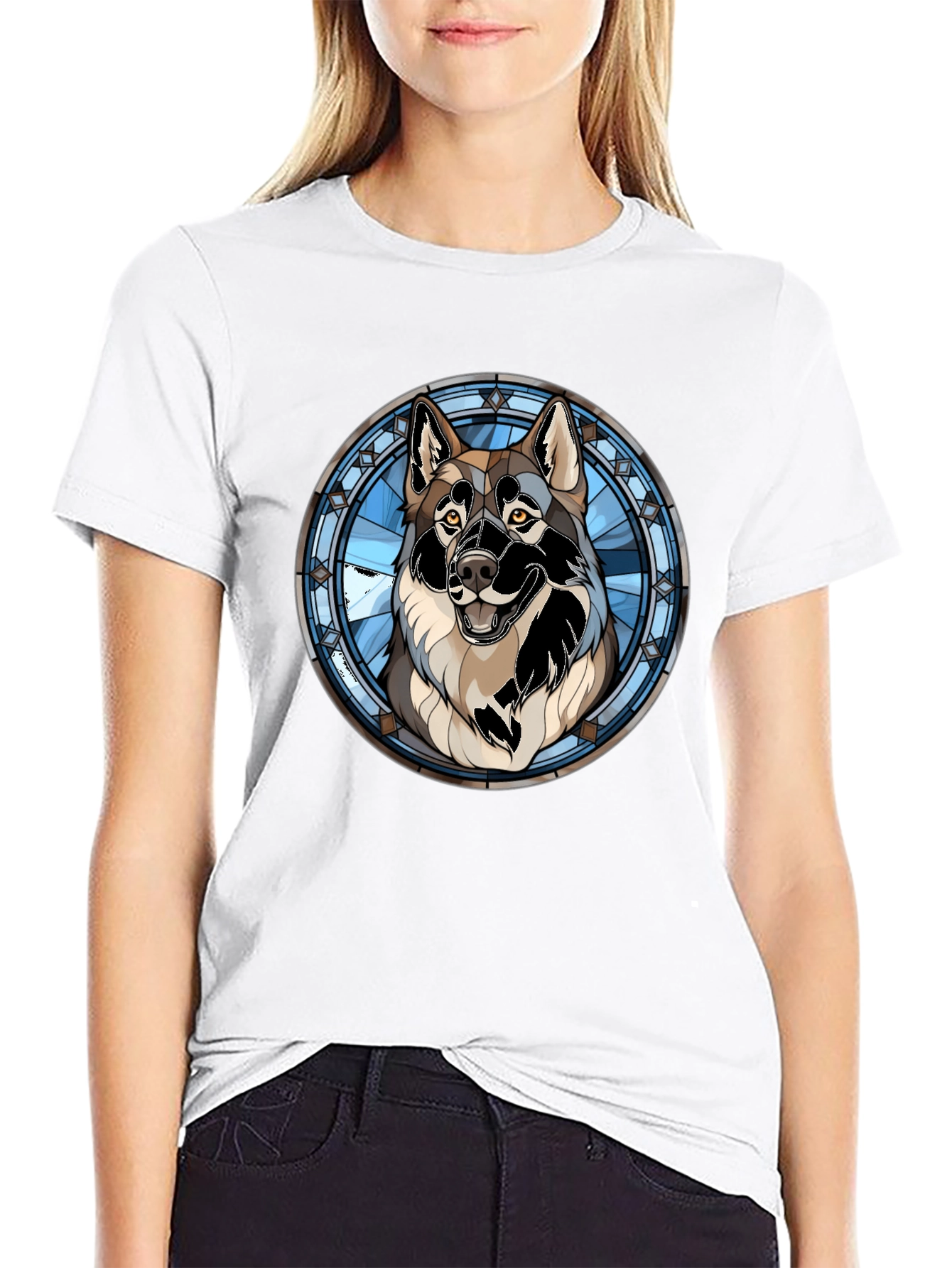 Wolf Stained Glass Graphic Tee - Black
