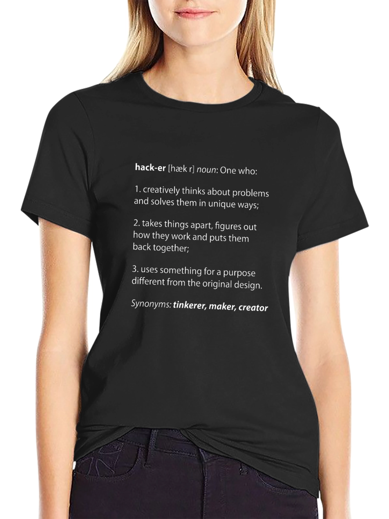 Hacker Definition Black T-Shirt - Programmer Maker
