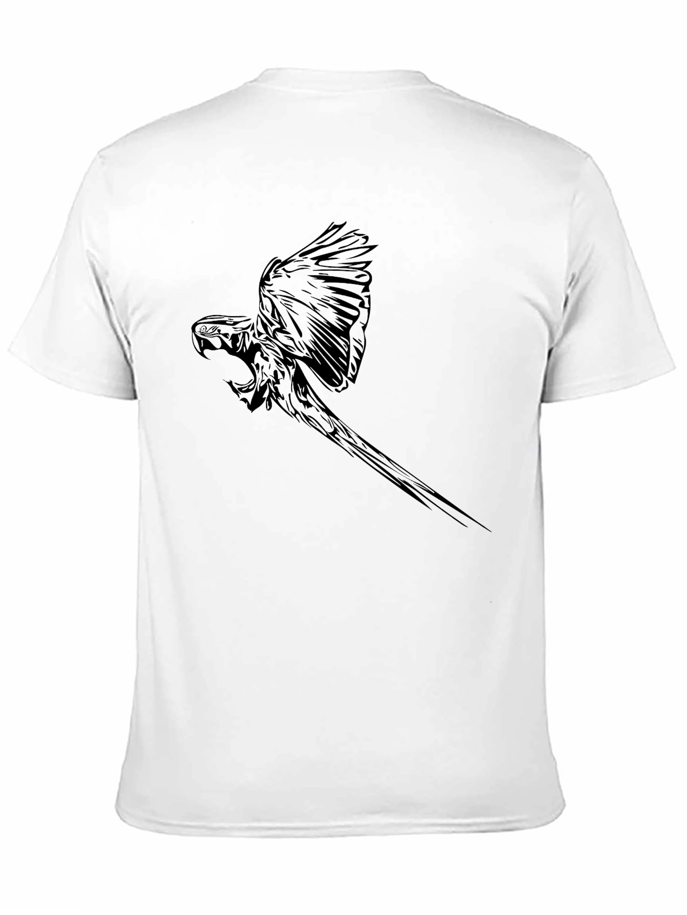 Black Parrot Graphic Tee - Mens Casual T-Shirt
