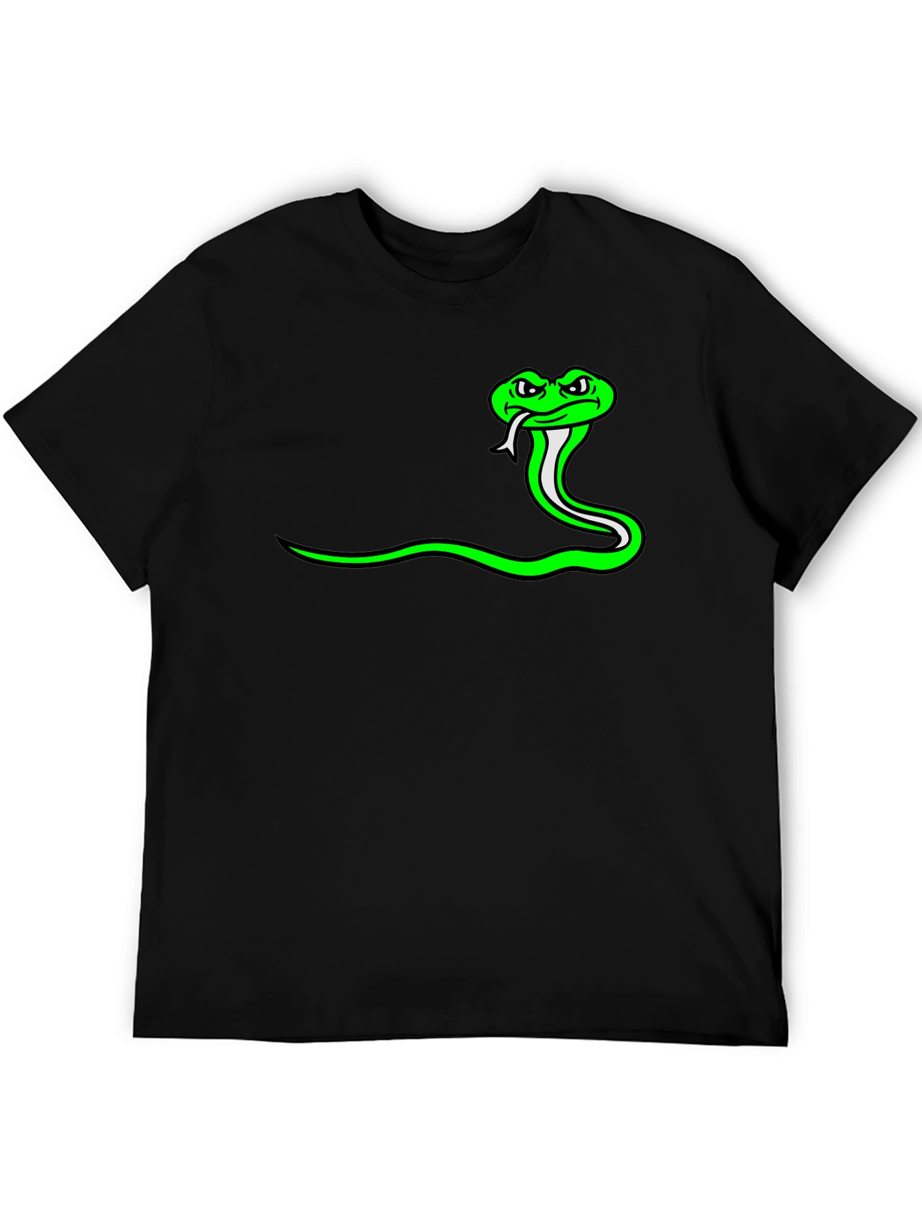 Green Snake Graphic Tee - Black Casual Shirt
