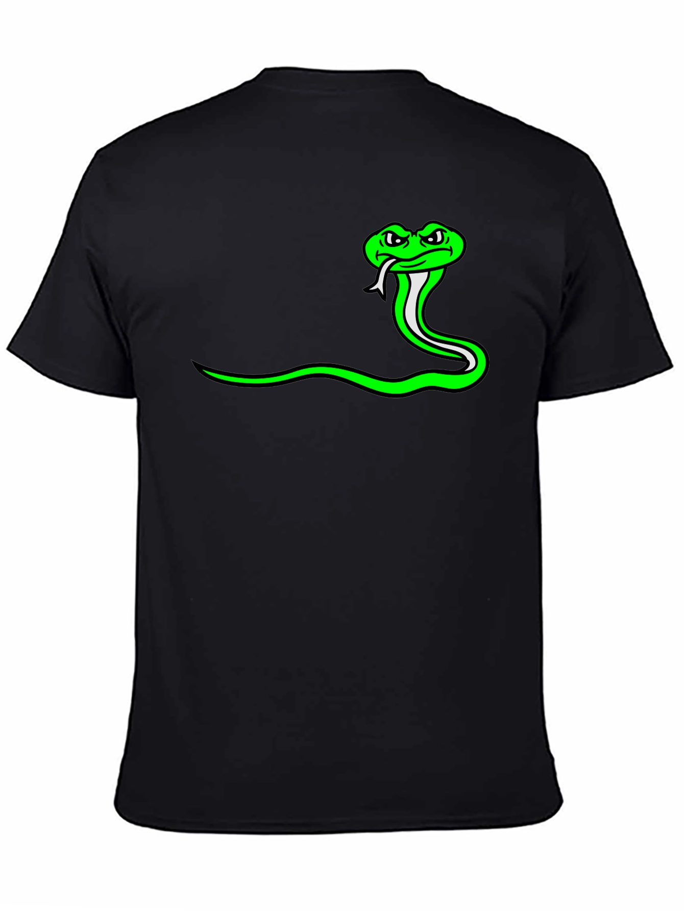 Green Snake Graphic Tee - Black Casual Shirt