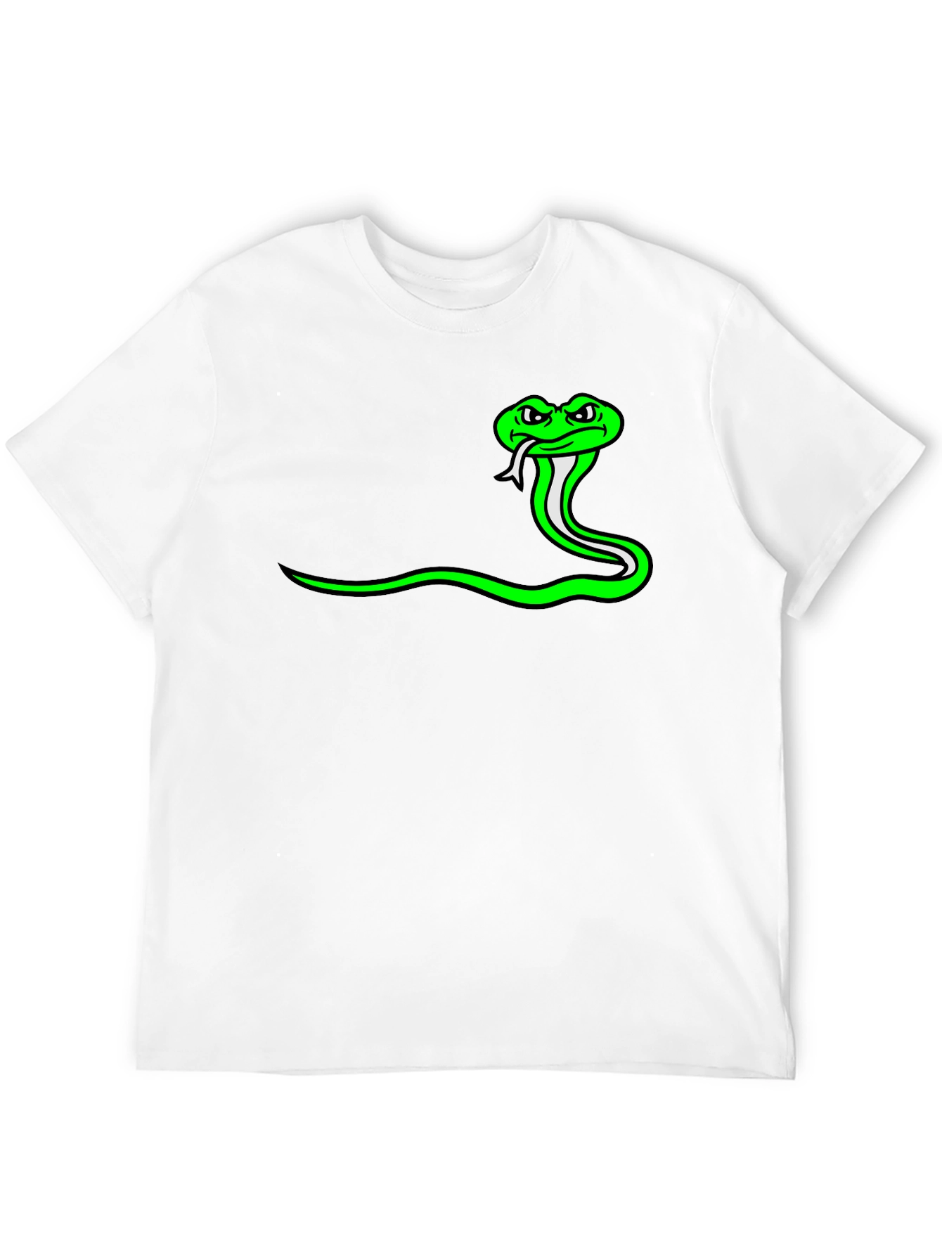 Green Snake Graphic Tee - Black Casual Shirt
