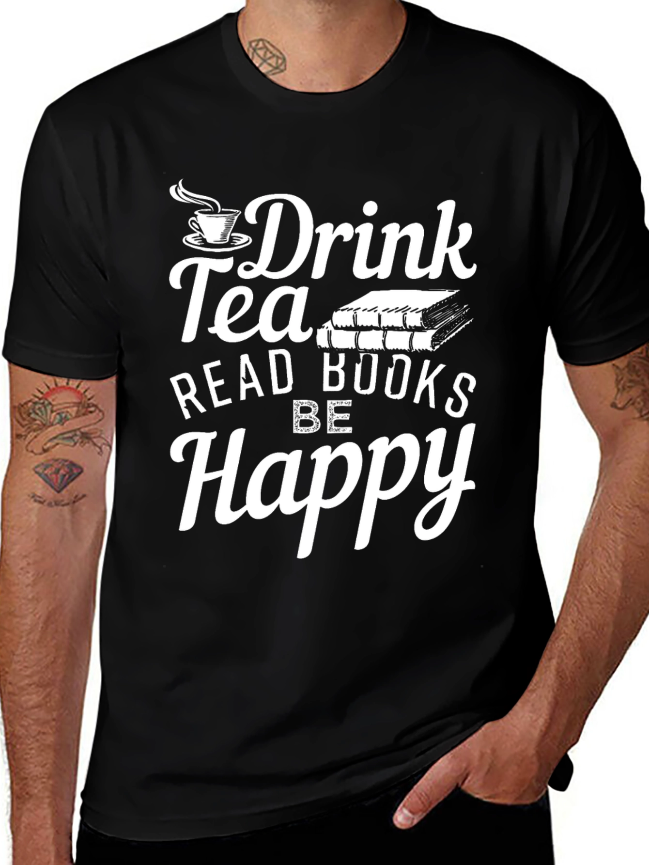 Drink Tea Read Books Be Happy T-Shirt
