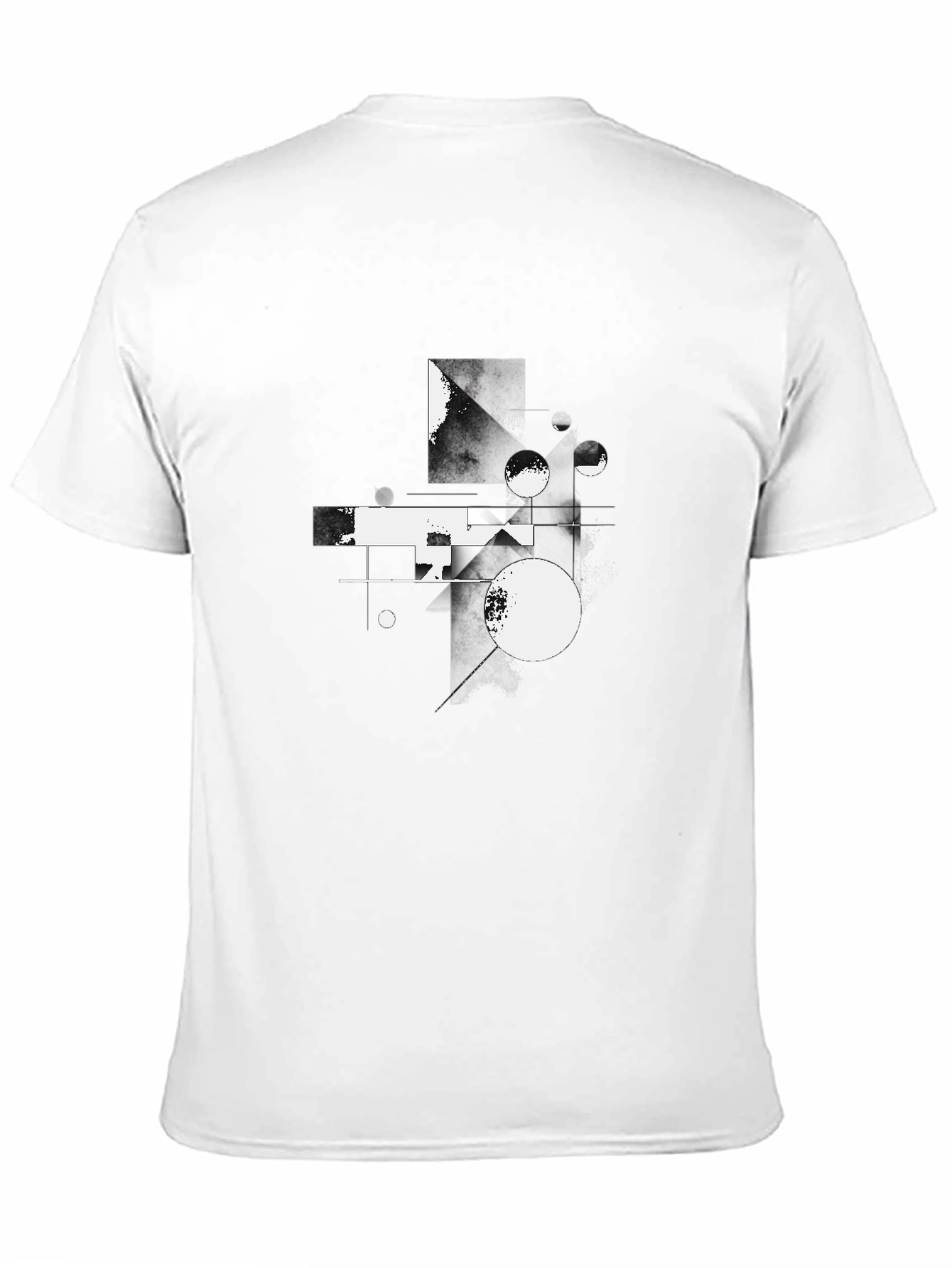 Abstract Geometric Graphic Tee - Modern Black T-Shirt