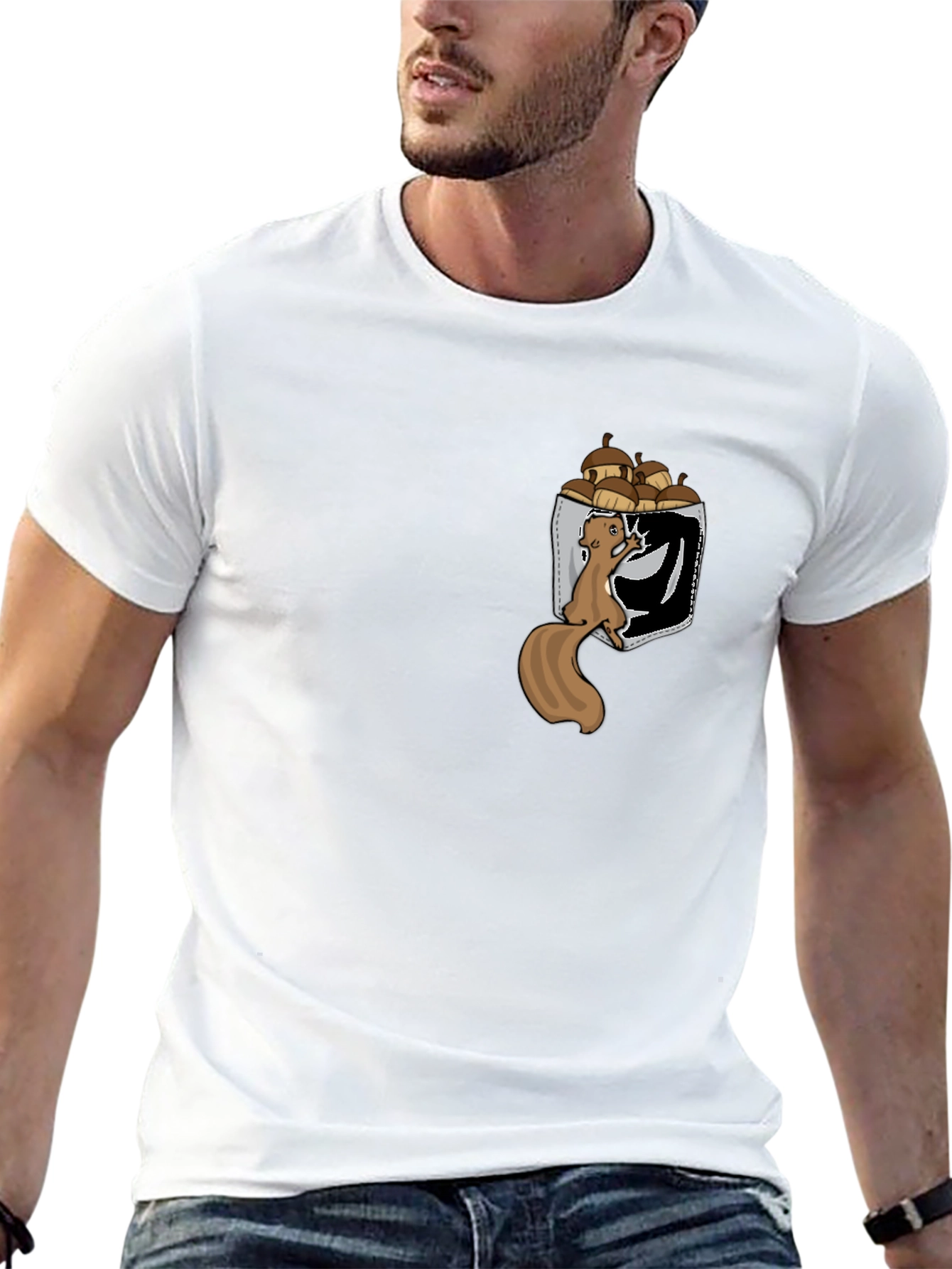 Squirrel in Pocket T-Shirt: Funny Nut Lover Tee