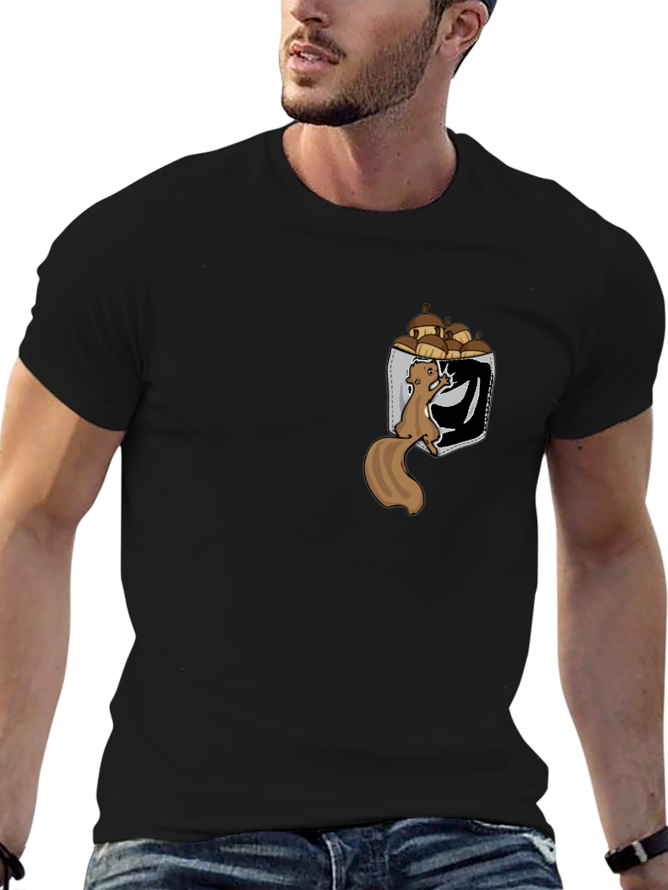 Squirrel in Pocket T-Shirt: Funny Nut Lover Tee