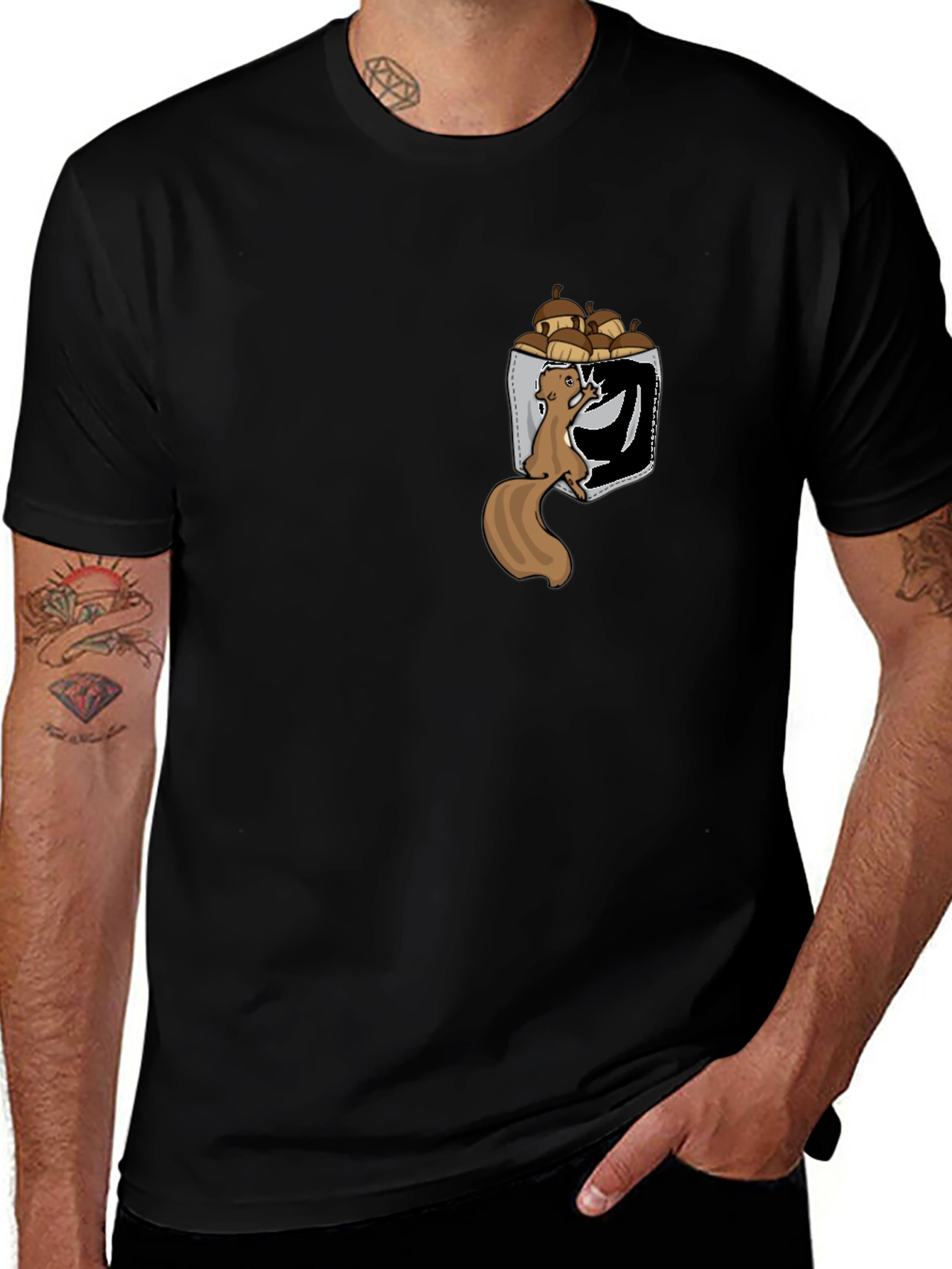 Squirrel in Pocket T-Shirt: Funny Nut Lover Tee