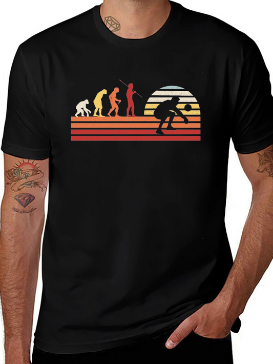 Evolution of Pickleball T-Shirt - Retro Sunset Design