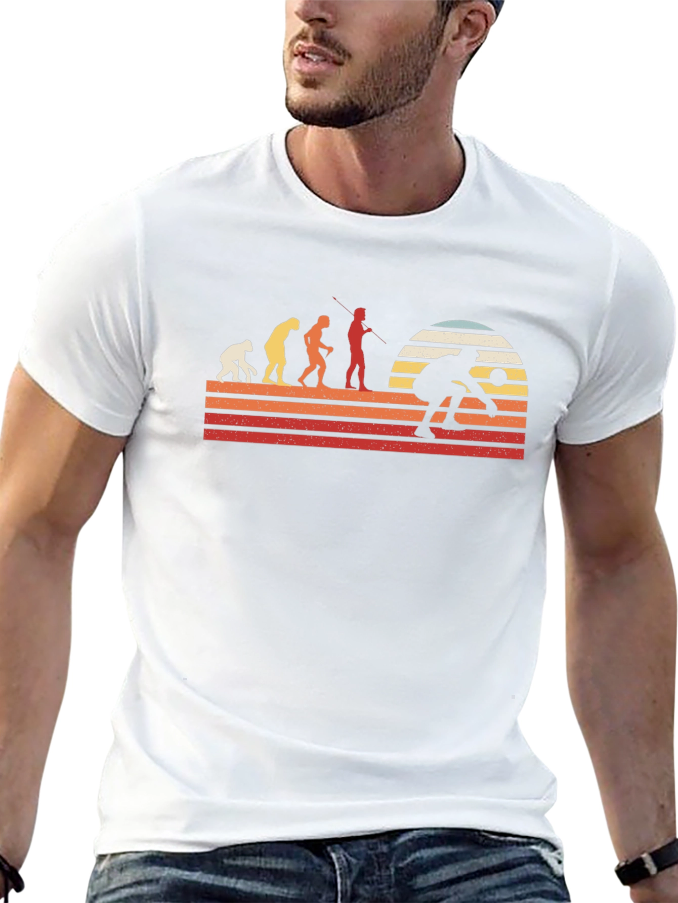 Evolution of Pickleball T-Shirt - Retro Sunset Design
