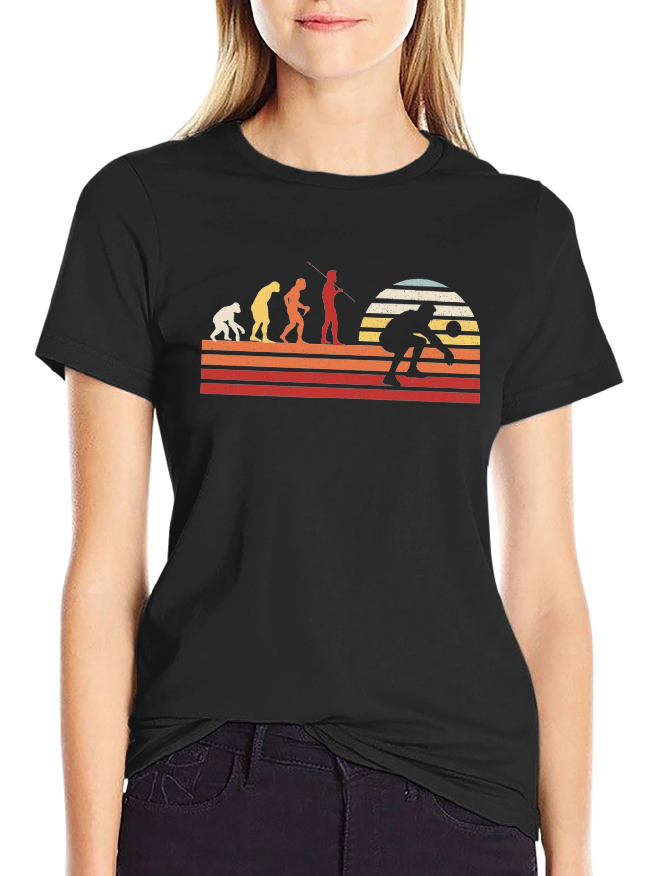 Evolution of Pickleball T-Shirt - Retro Sunset Design