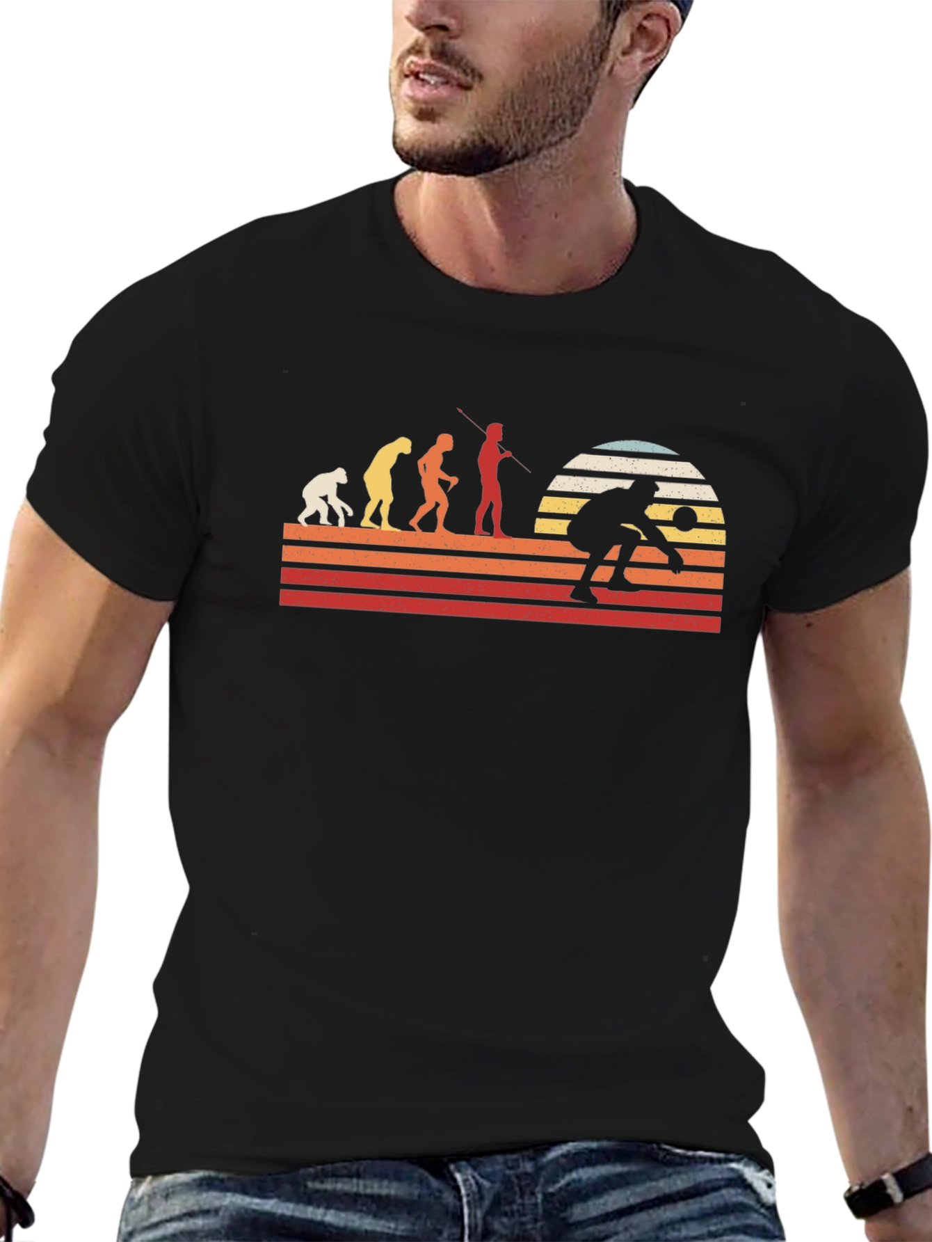 Evolution of Pickleball T-Shirt - Retro Sunset Design