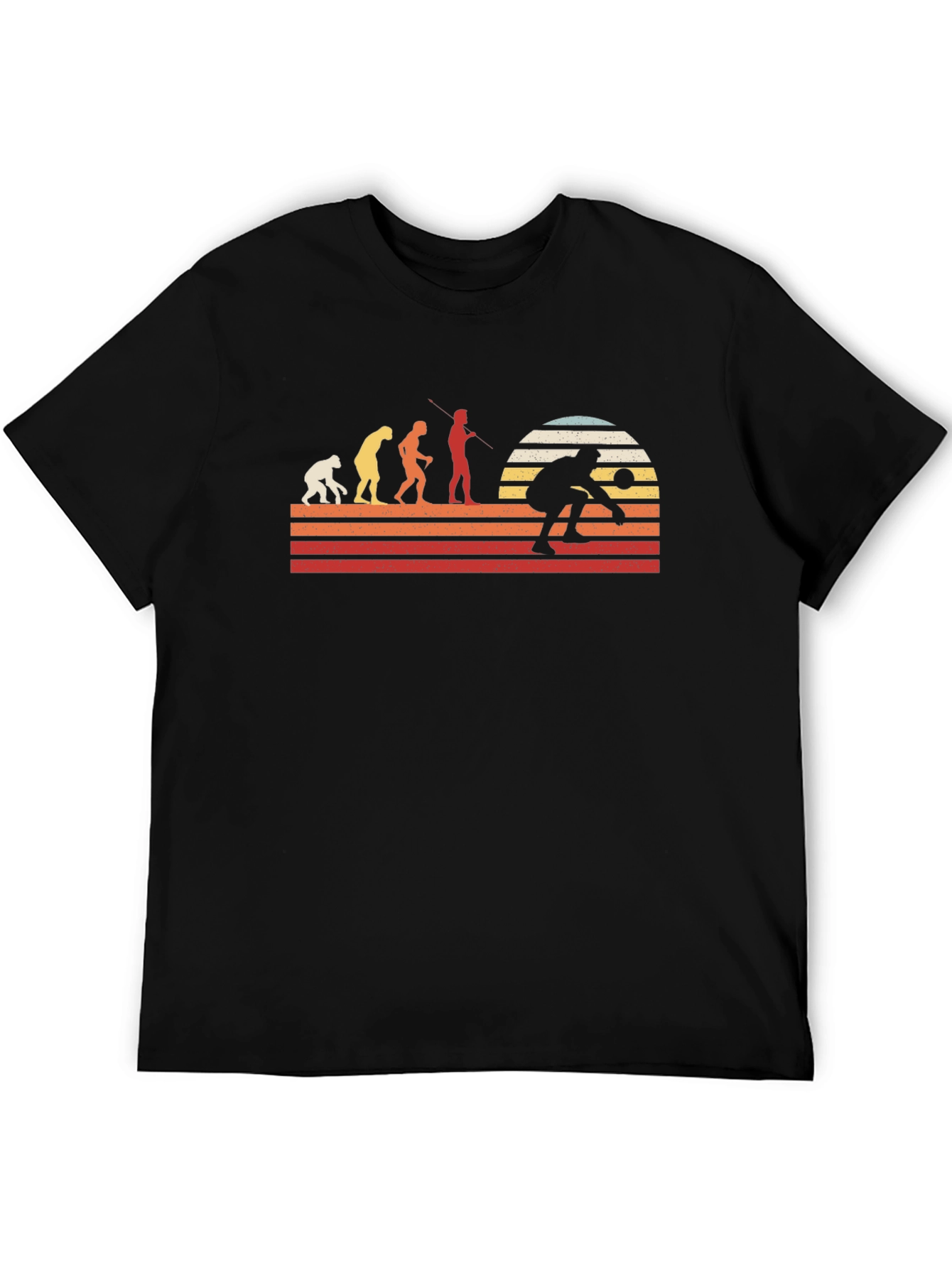 Evolution of Pickleball T-Shirt - Retro Sunset Design