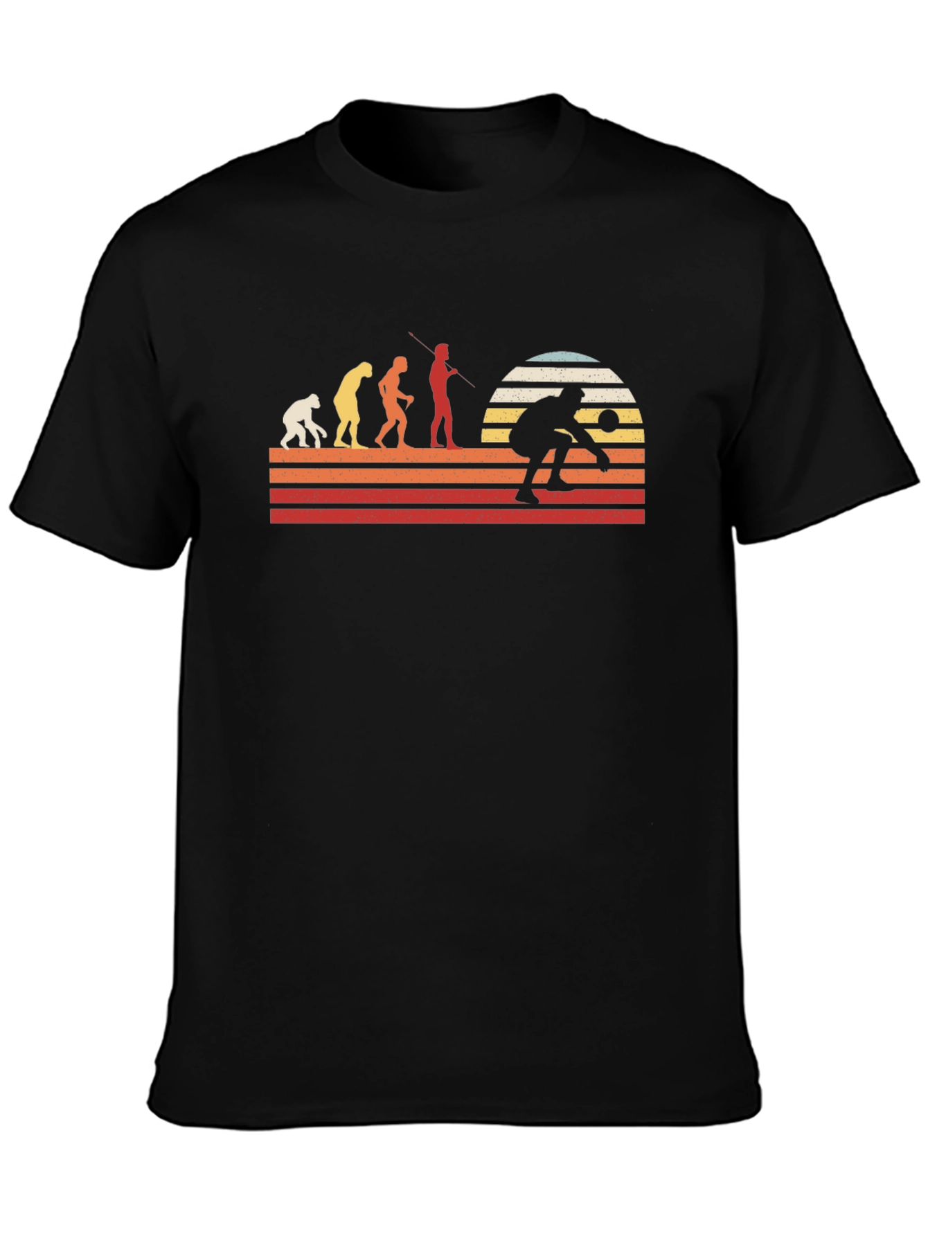 Evolution of Pickleball T-Shirt - Retro Sunset Design