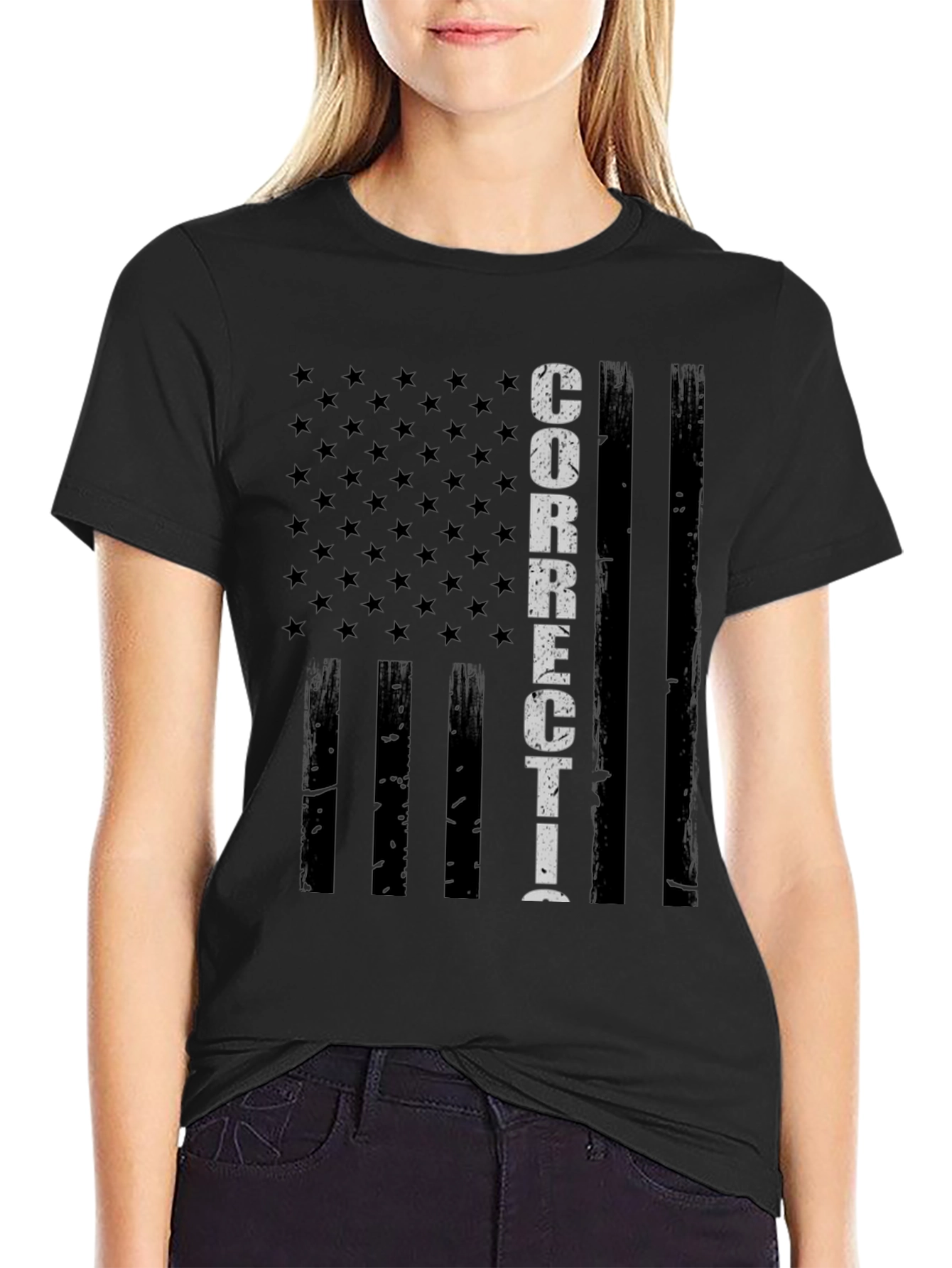 Corrections Officer American Flag T-Shirt
