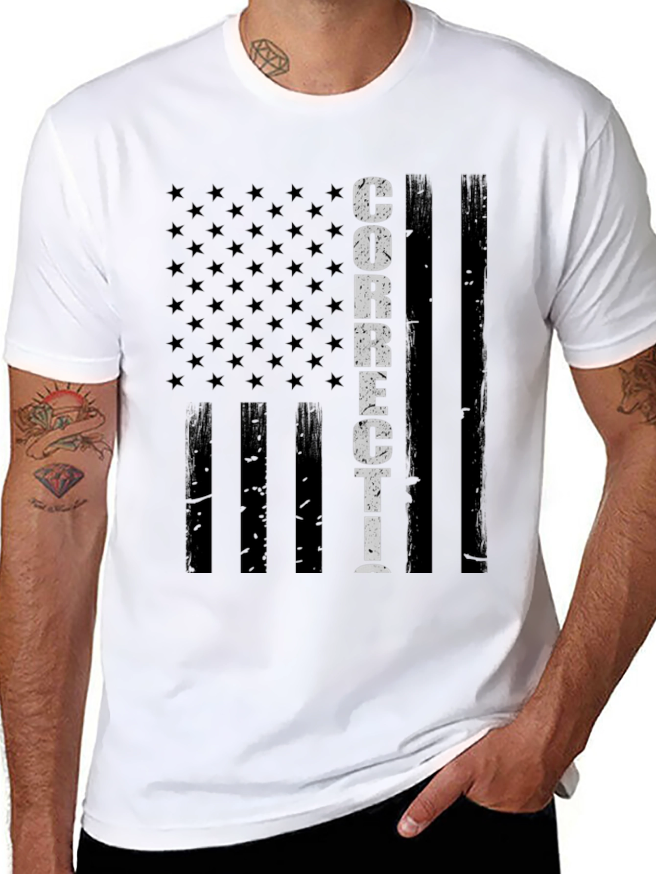 Corrections Officer American Flag T-Shirt